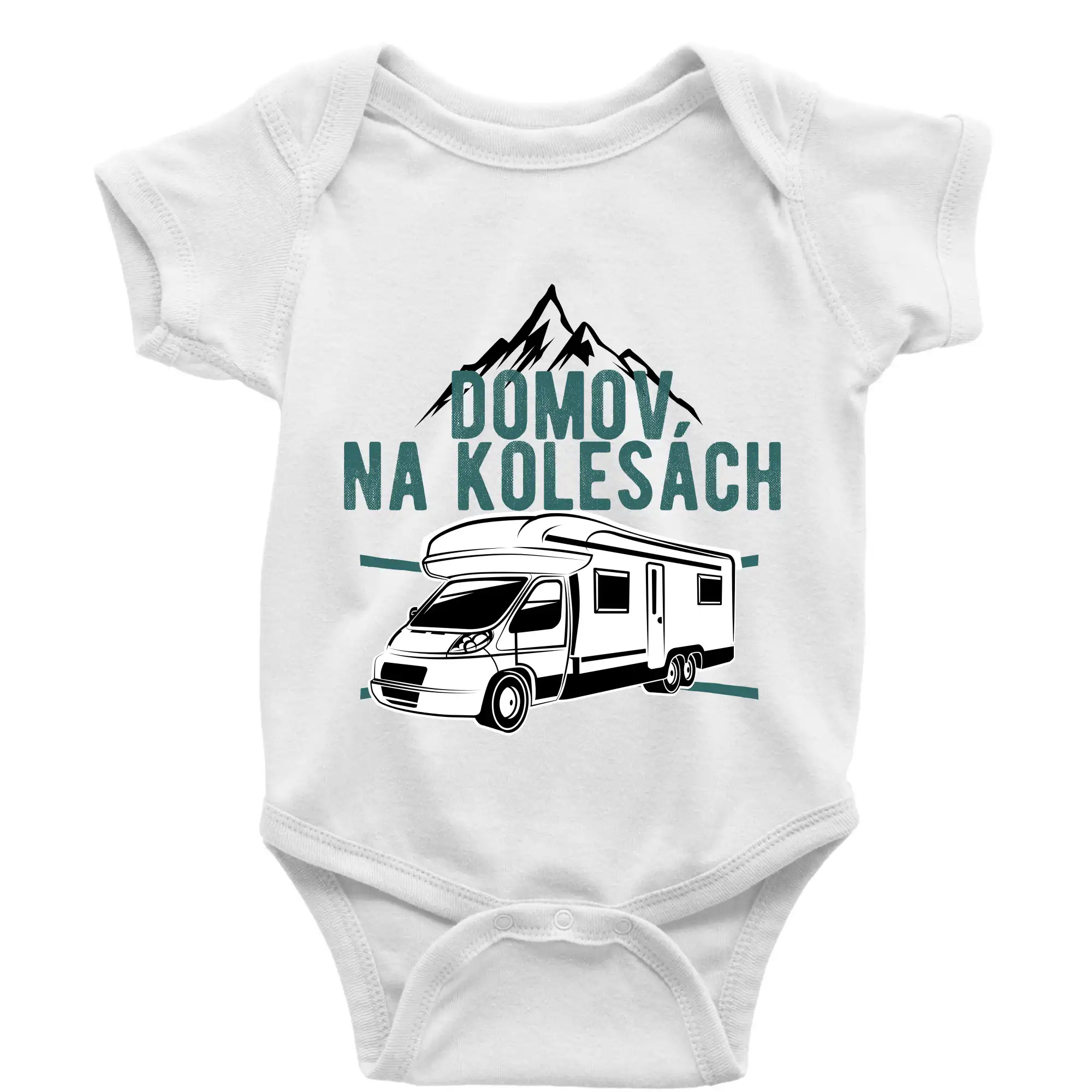 Trička na kempovanie - Domov na kolesách - Body dojčenské s krátkym rukávom