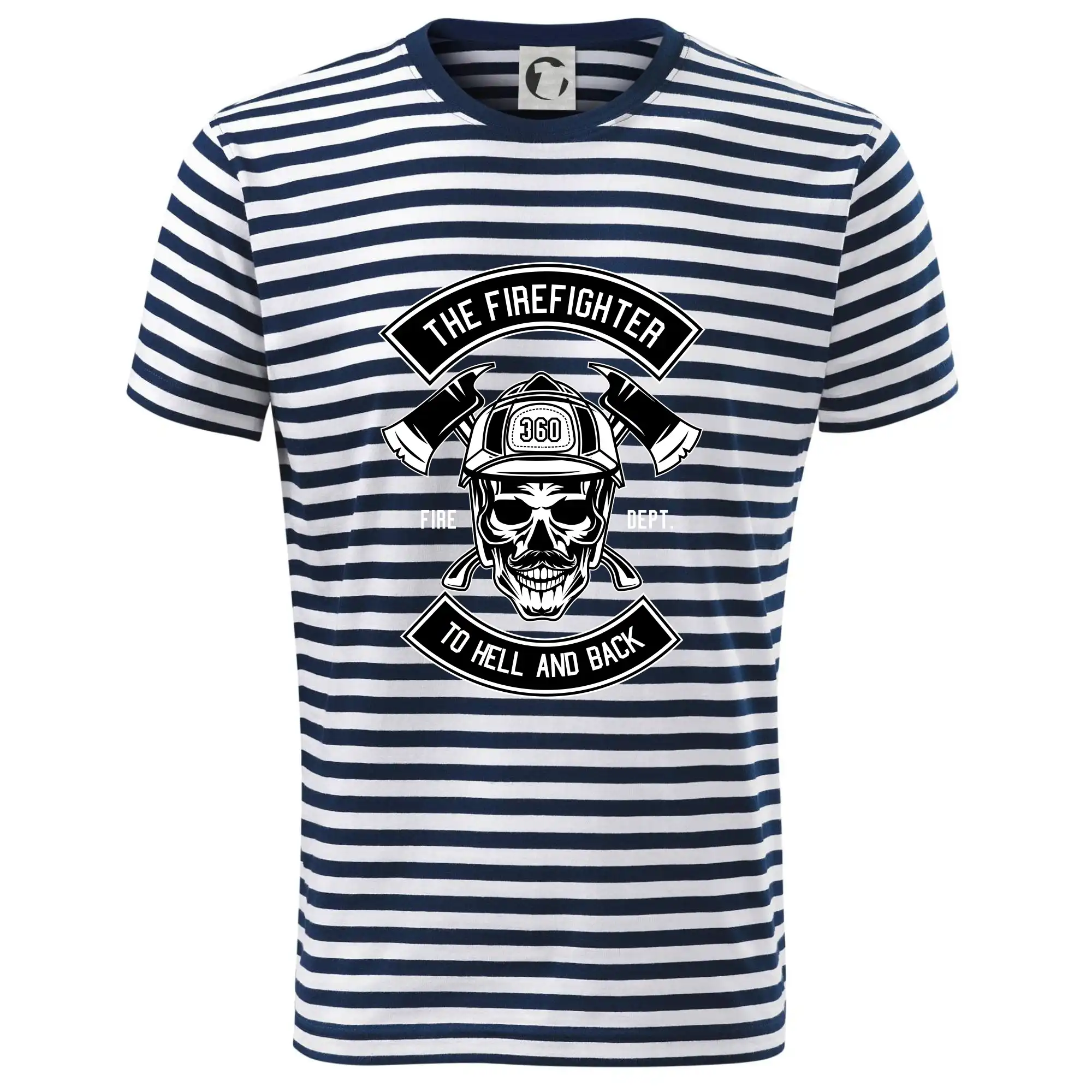 Originálne tričká pre hasičov - Lebka hasič do pekla a späť - Tričko na vodu