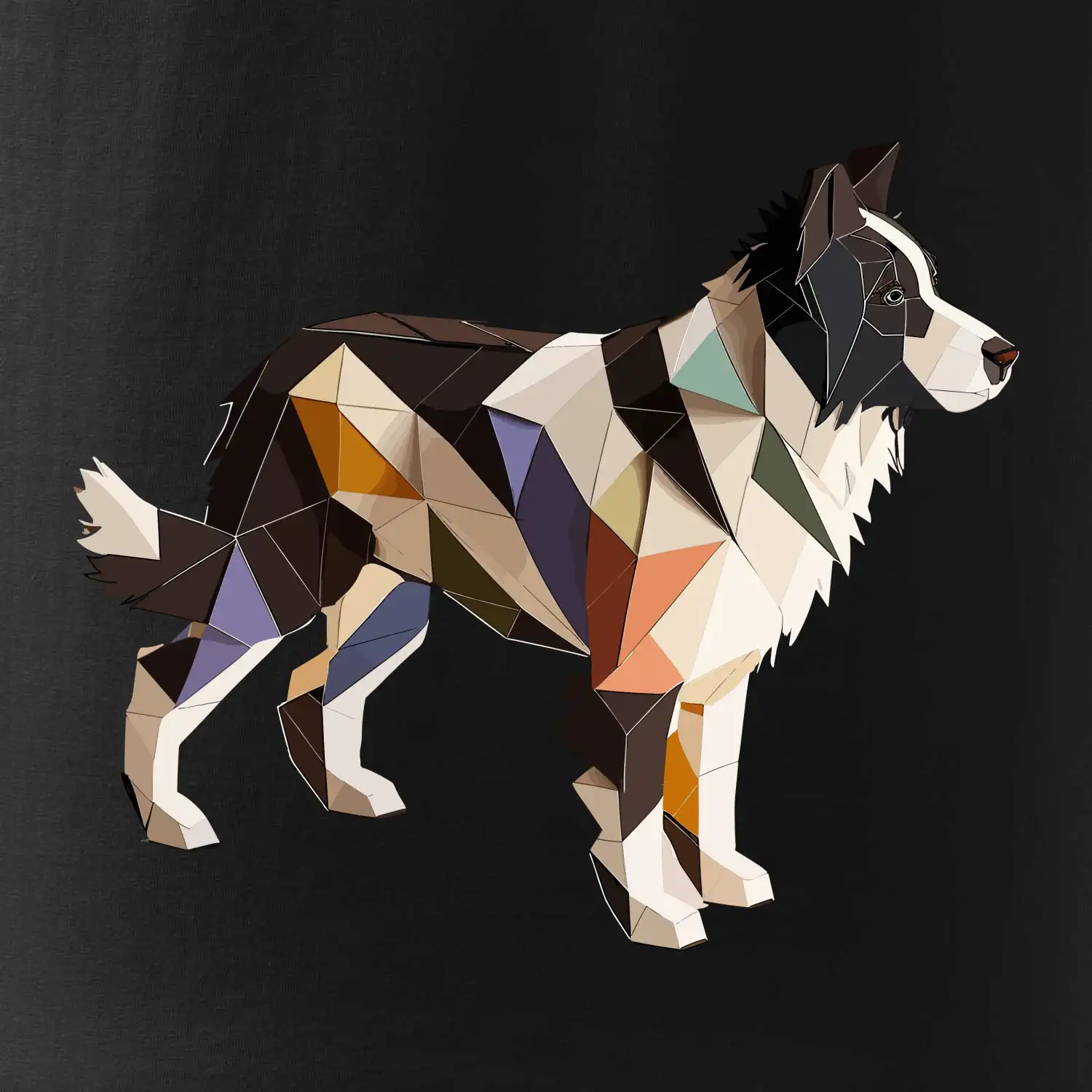 Border colie slepená z papíru