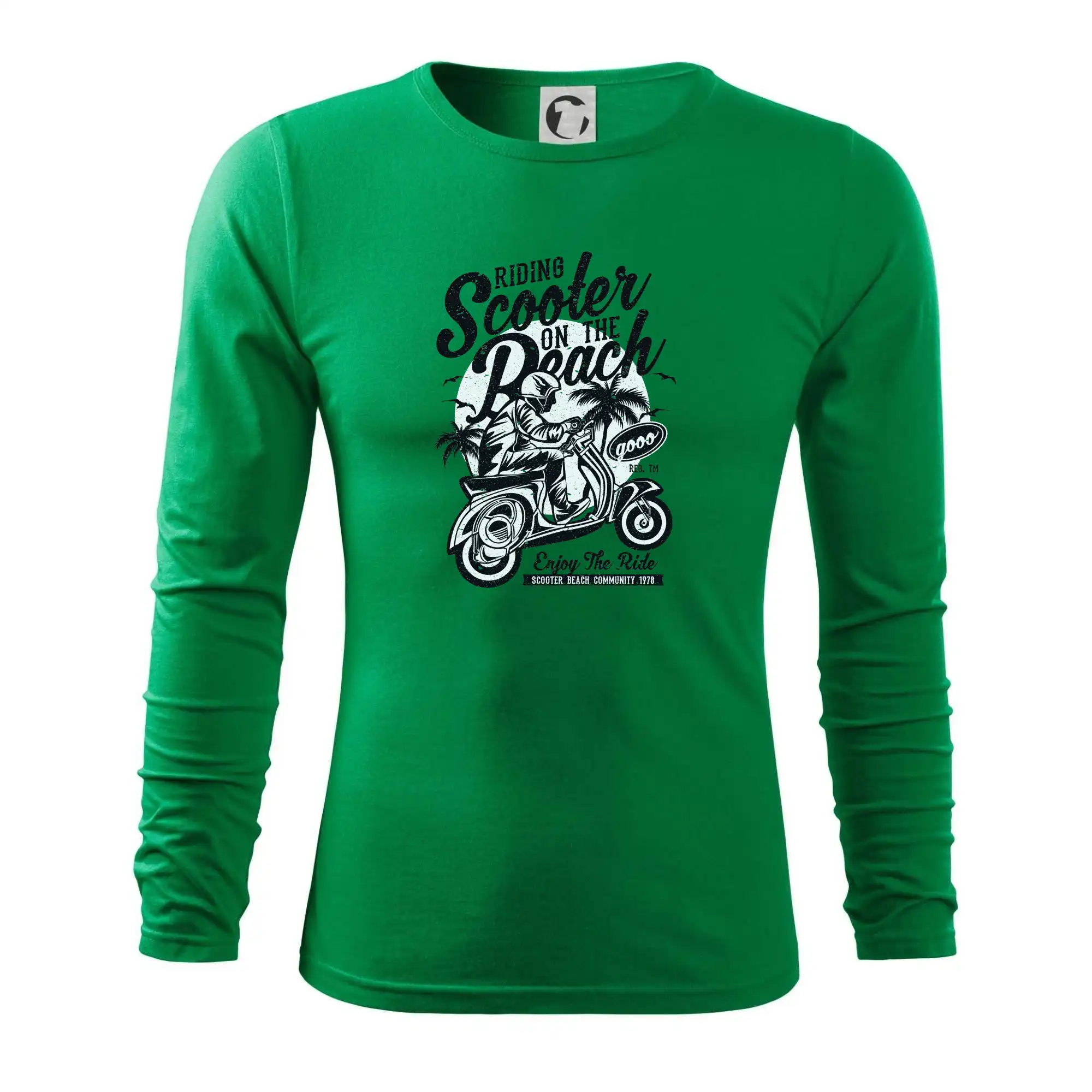 Tričká pre motorkárov¨ - Scooter Beach - Tričko s dlhým rukávom FIT-T long sleeve