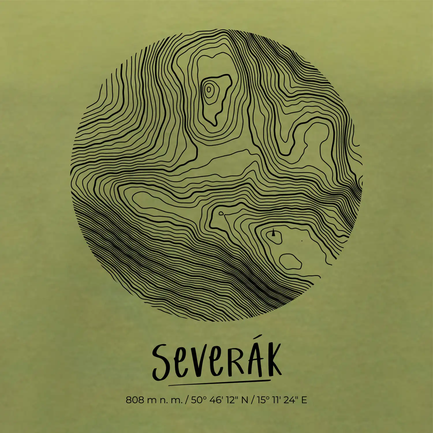 Severák - vrstevnice v kruhu