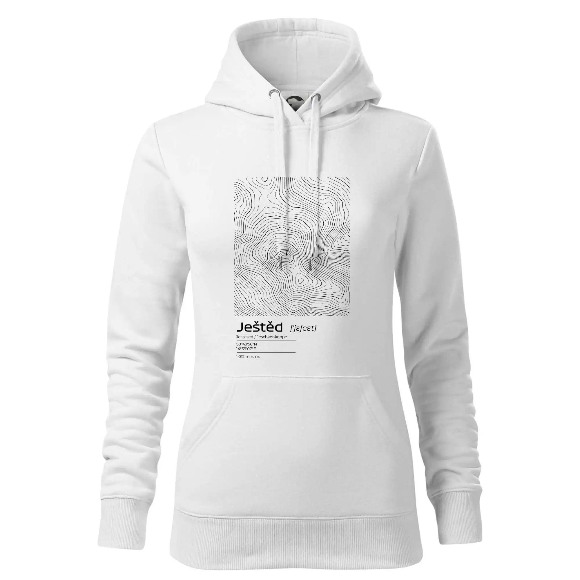 Ještěd - vrstevnice v obdélníku