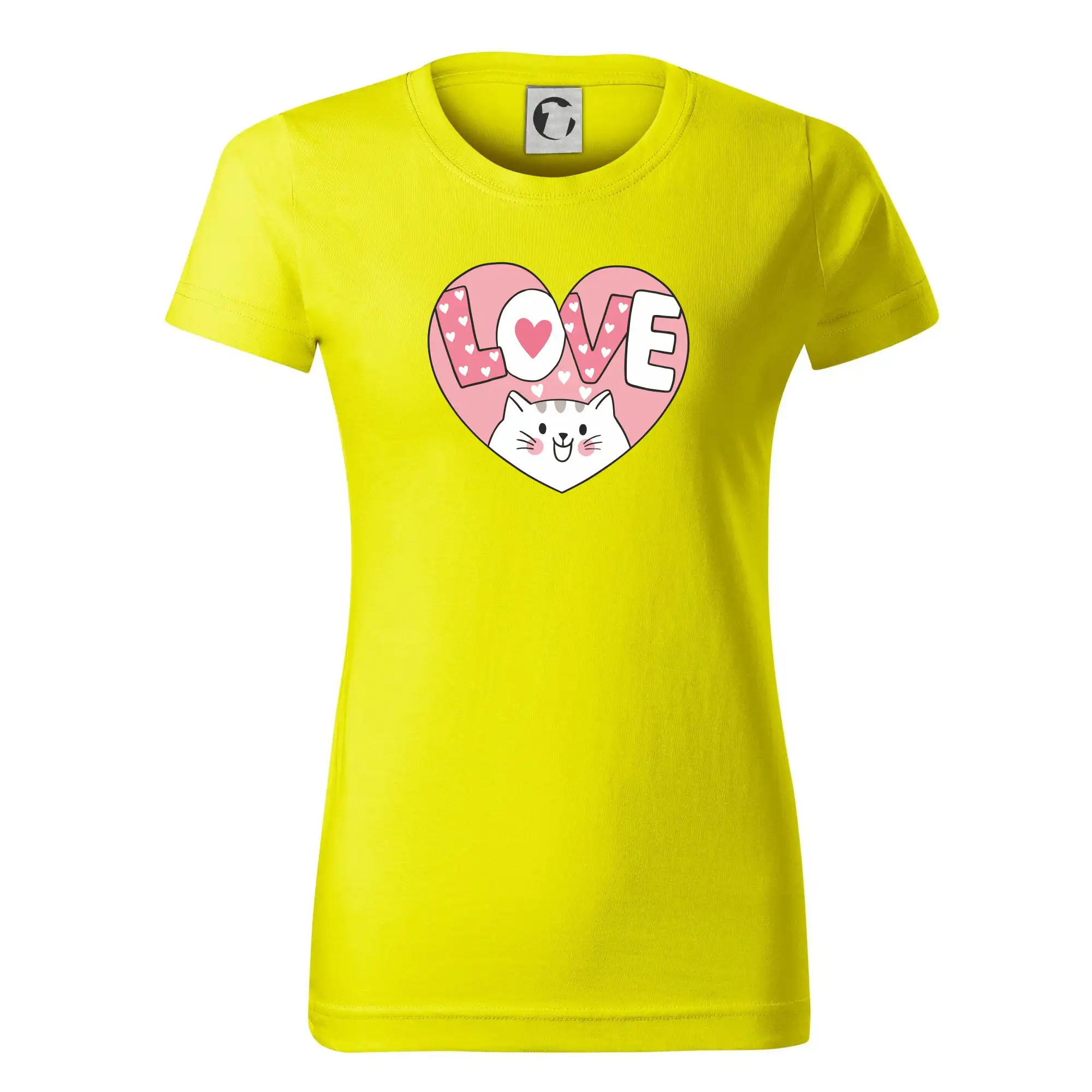 Kočka love - růžové srdce