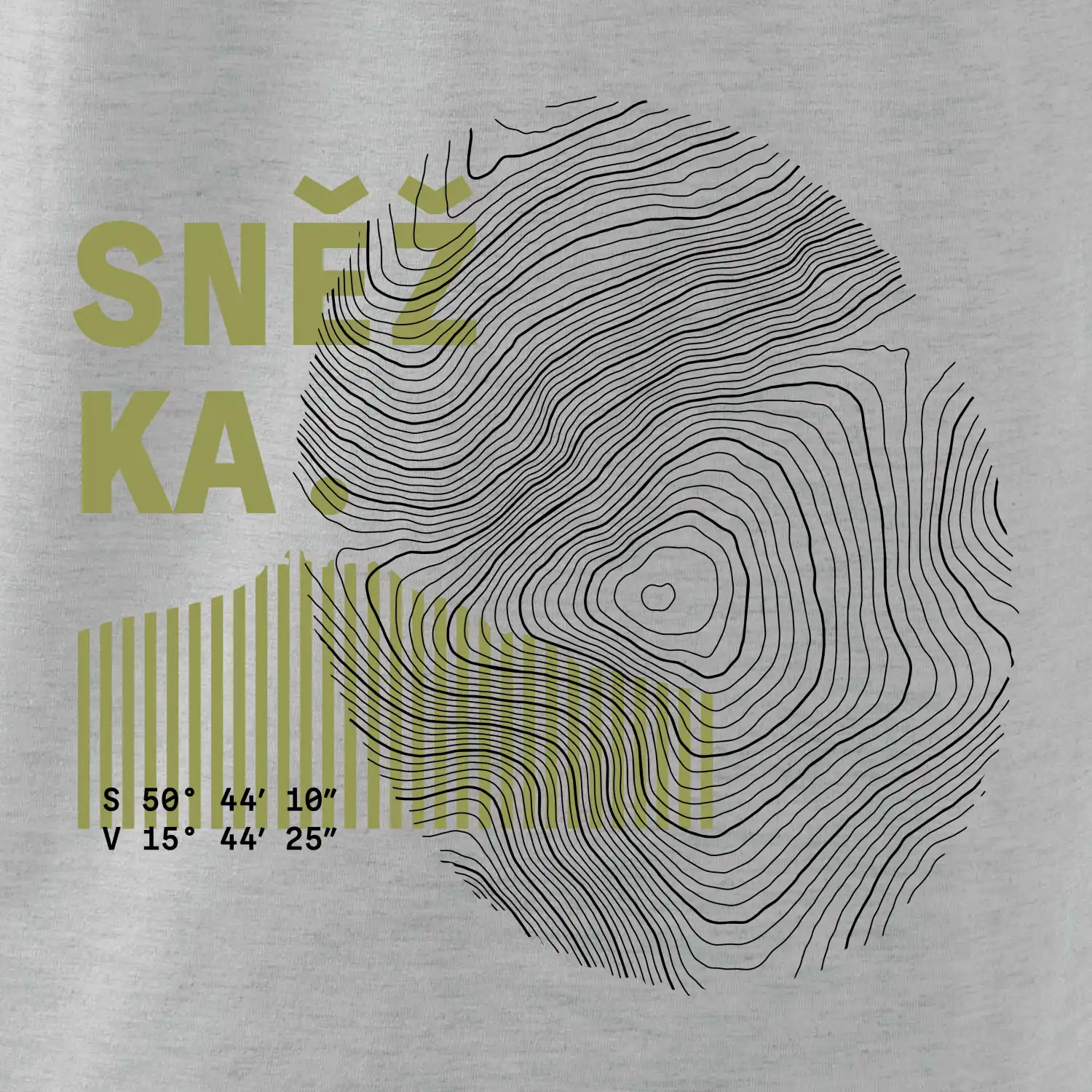 Sněžka - vrstevnice otisk