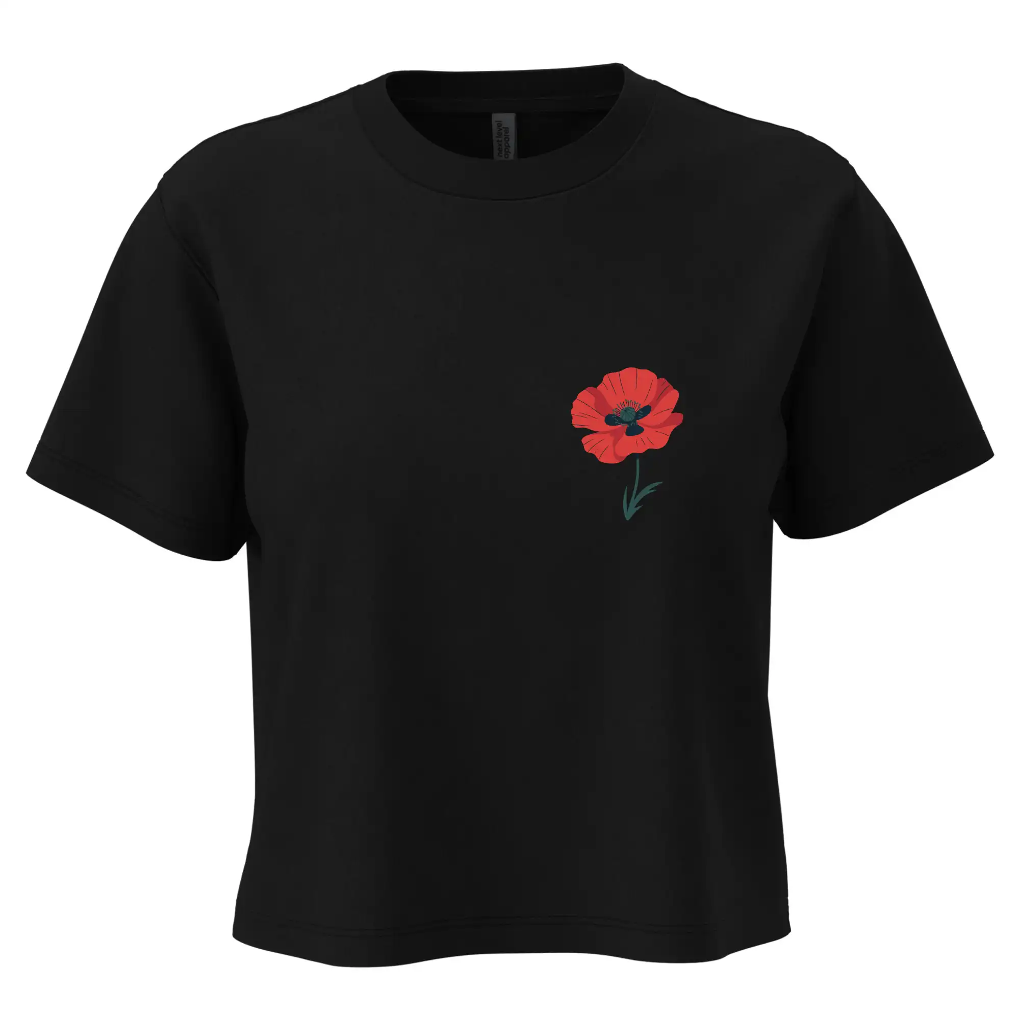 Vlčí mák kreslený na prsu