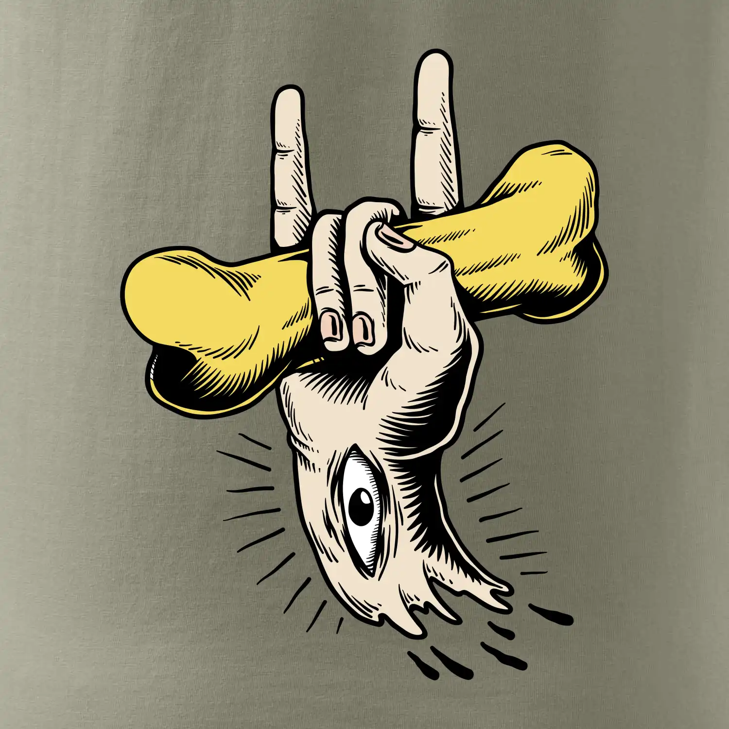 Rocková ruka kost a oko