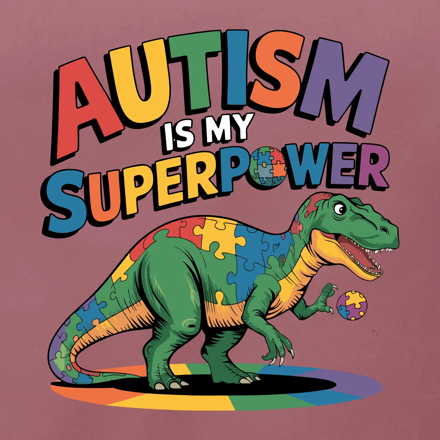 Stojící Rex Autism is my superpower