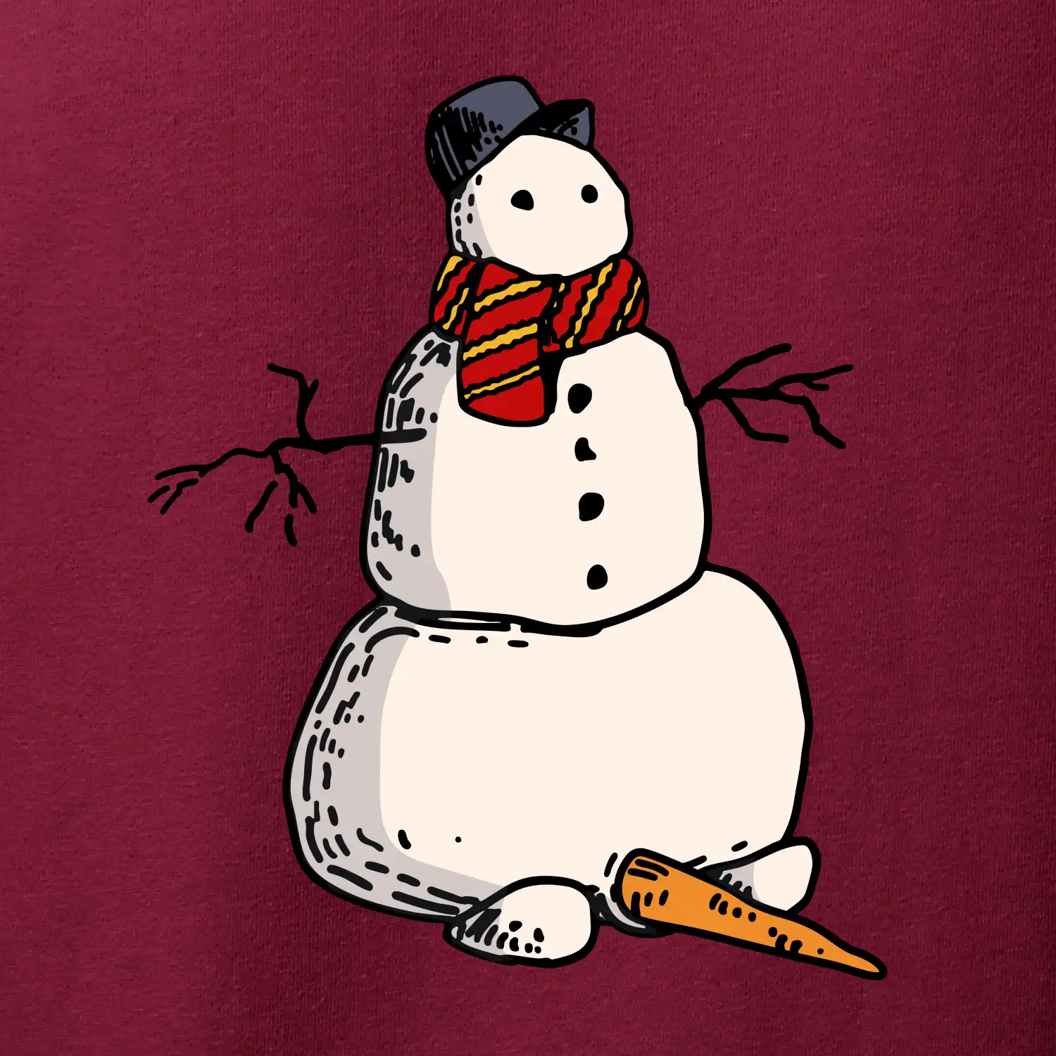 Sněhulák se spadlým nosem