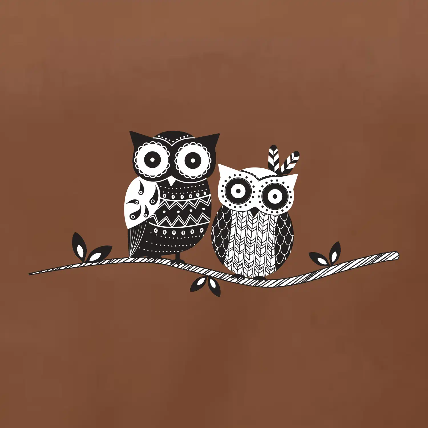 Dvě sovy abstraktní