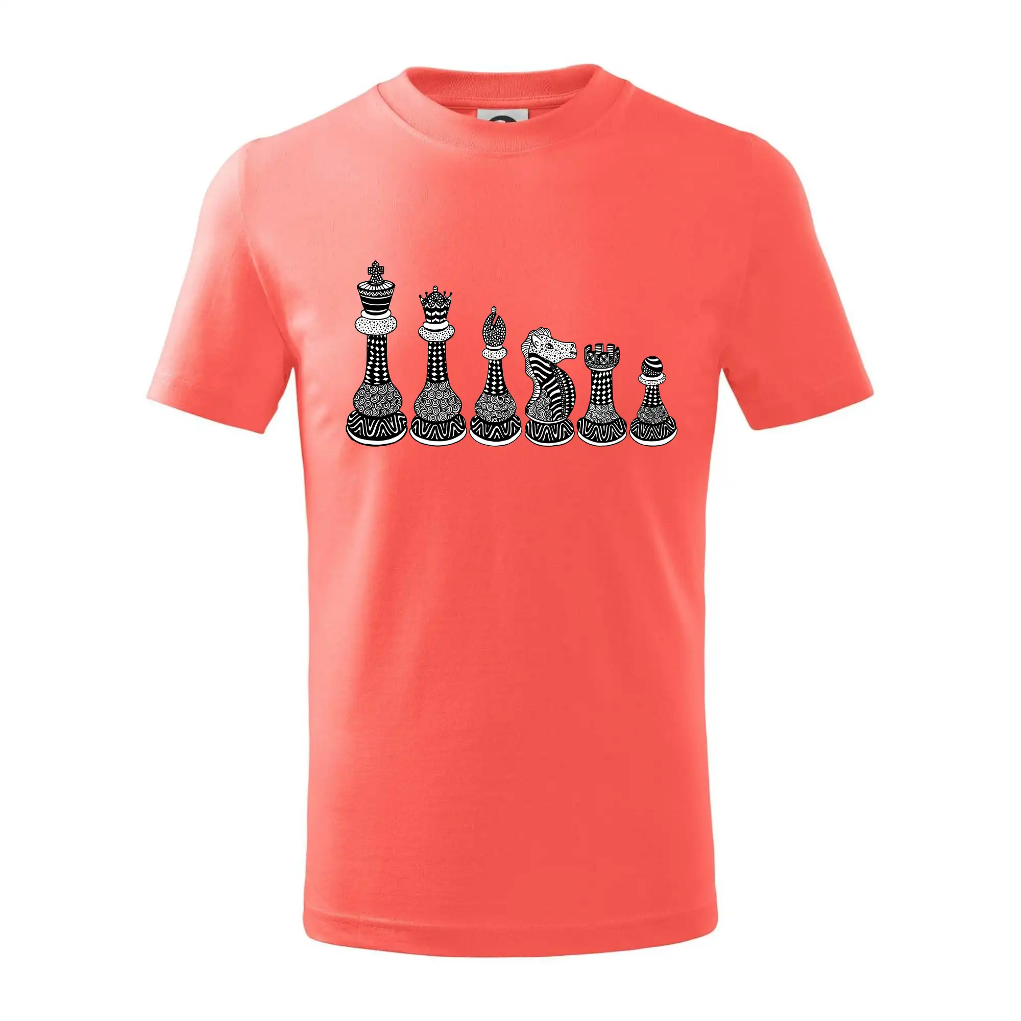 Šachové figurky v řadě - kreslené