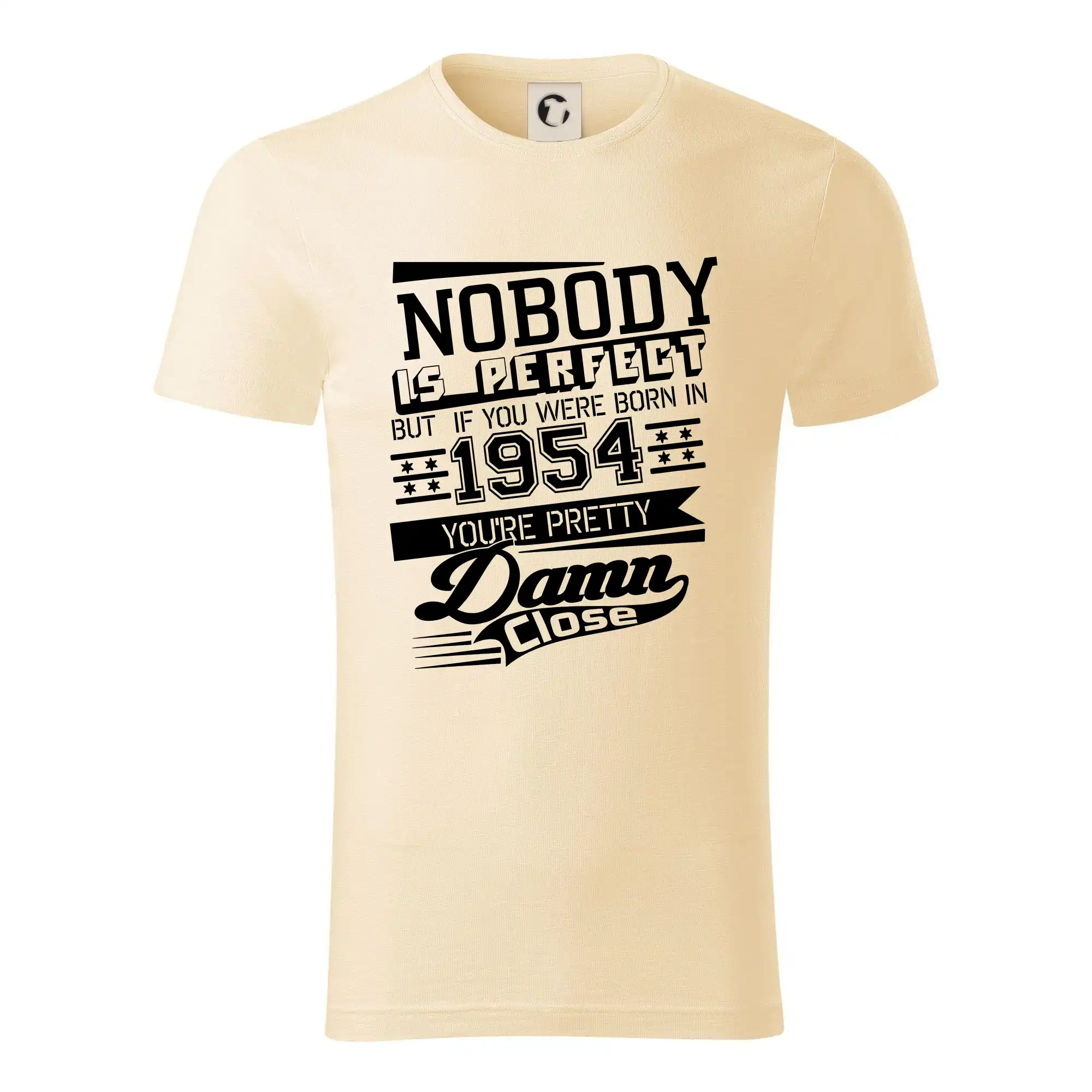 Trička s ročníkom 1954 - Nobody is perfect - 1954 - Tričko z organickej bavlny