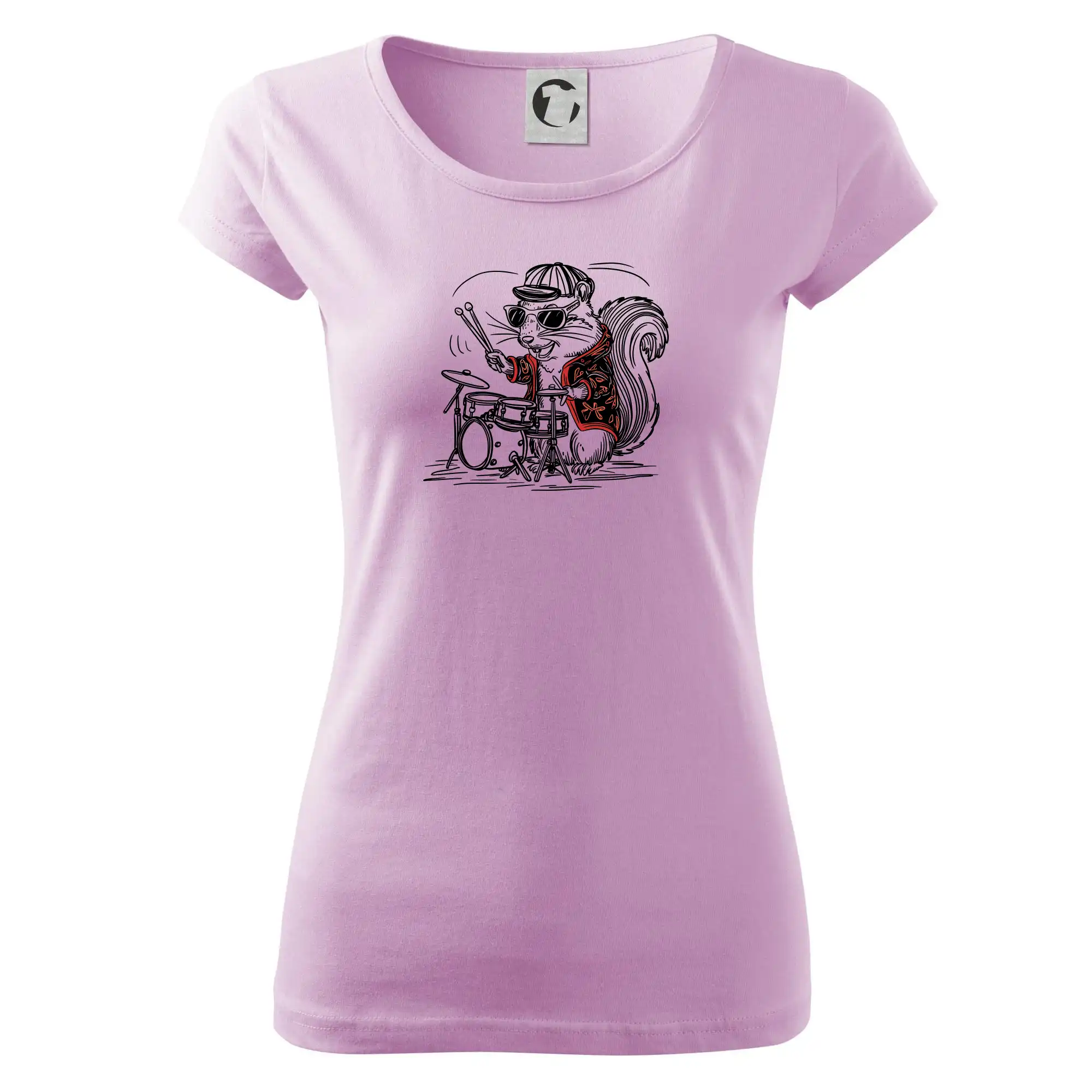 Squirrel playing drums