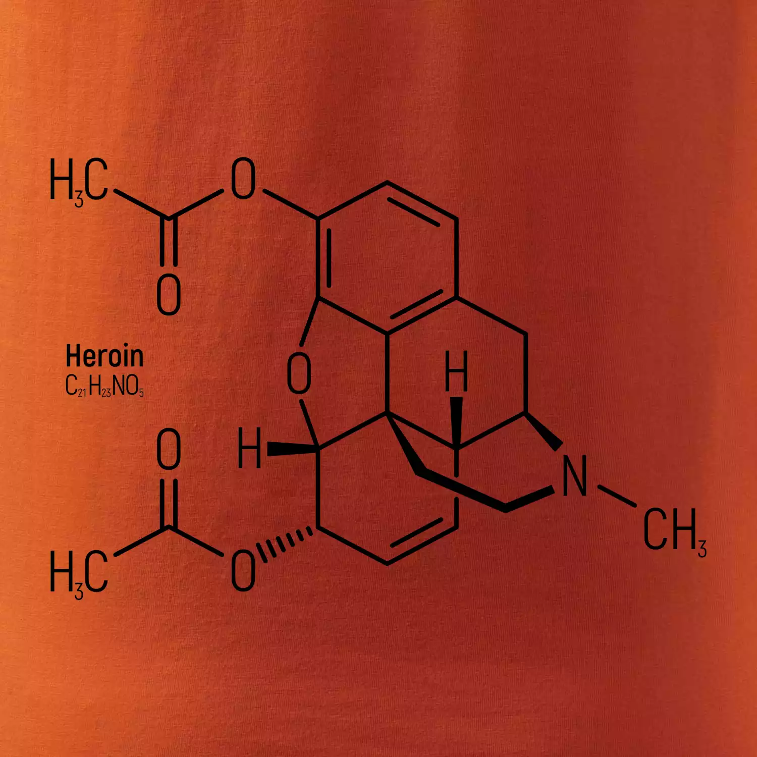 Molekulární struktura Heroin