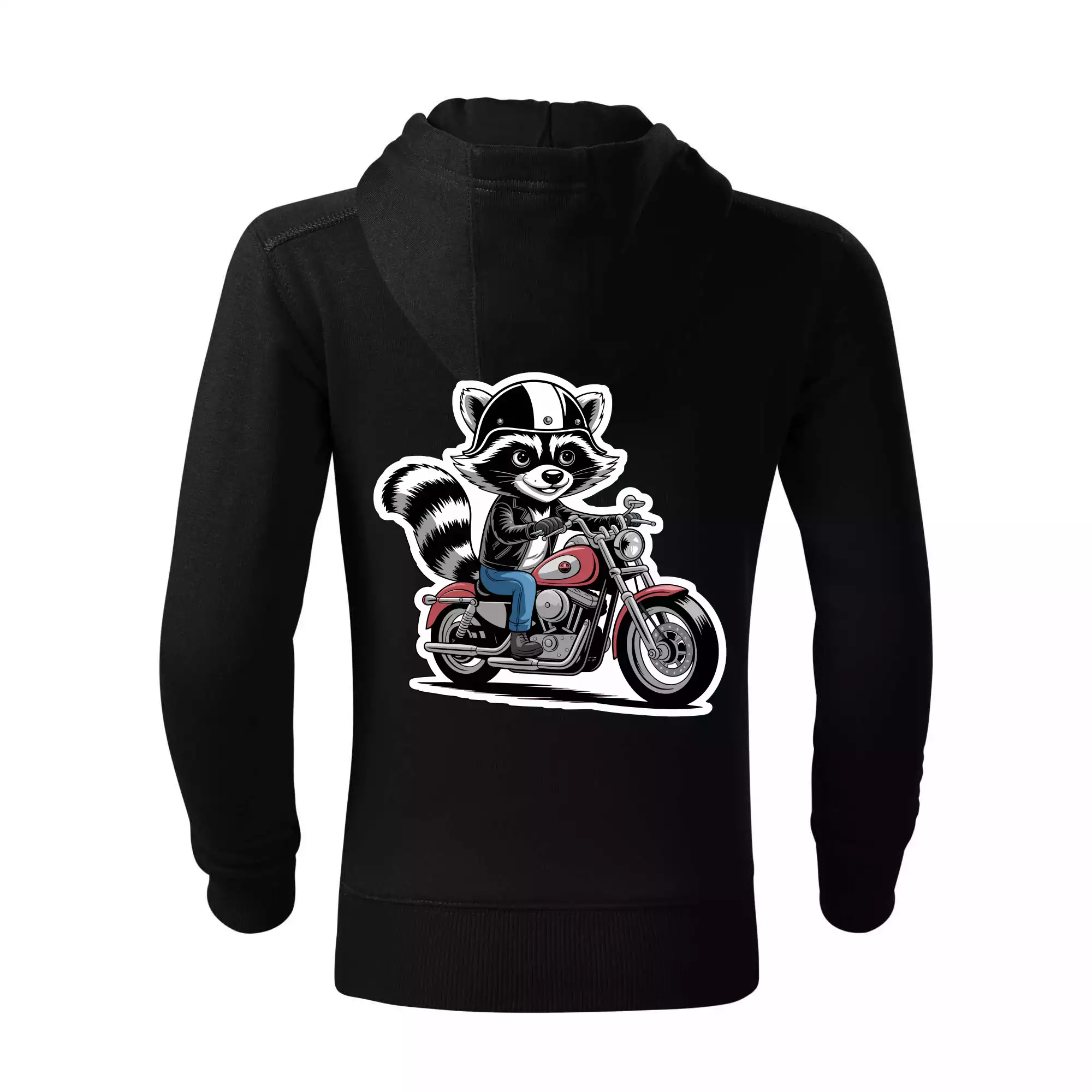 Mýval na motorce kreslený