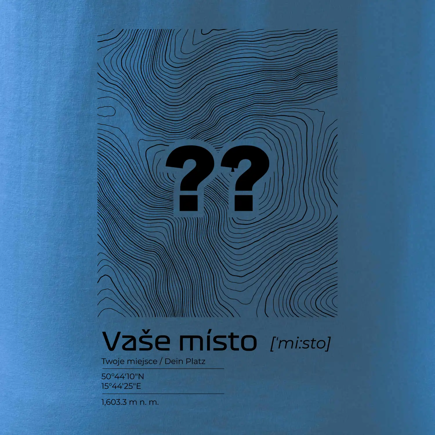 Vaše místo - vrstevnice v obdélníku