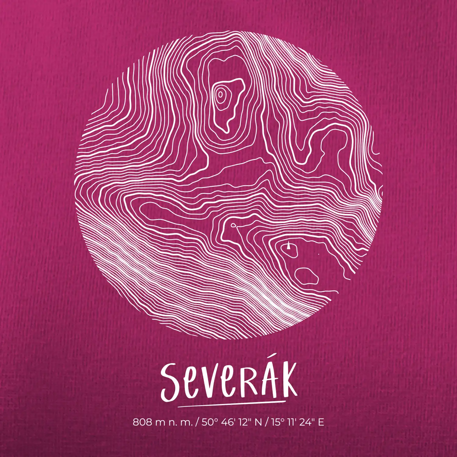 Severák - vrstevnice v kruhu