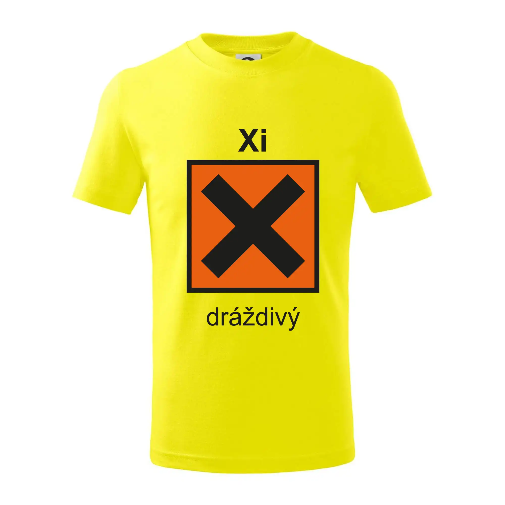 Xi Dráždivý - Výstražná tabulka na tričku