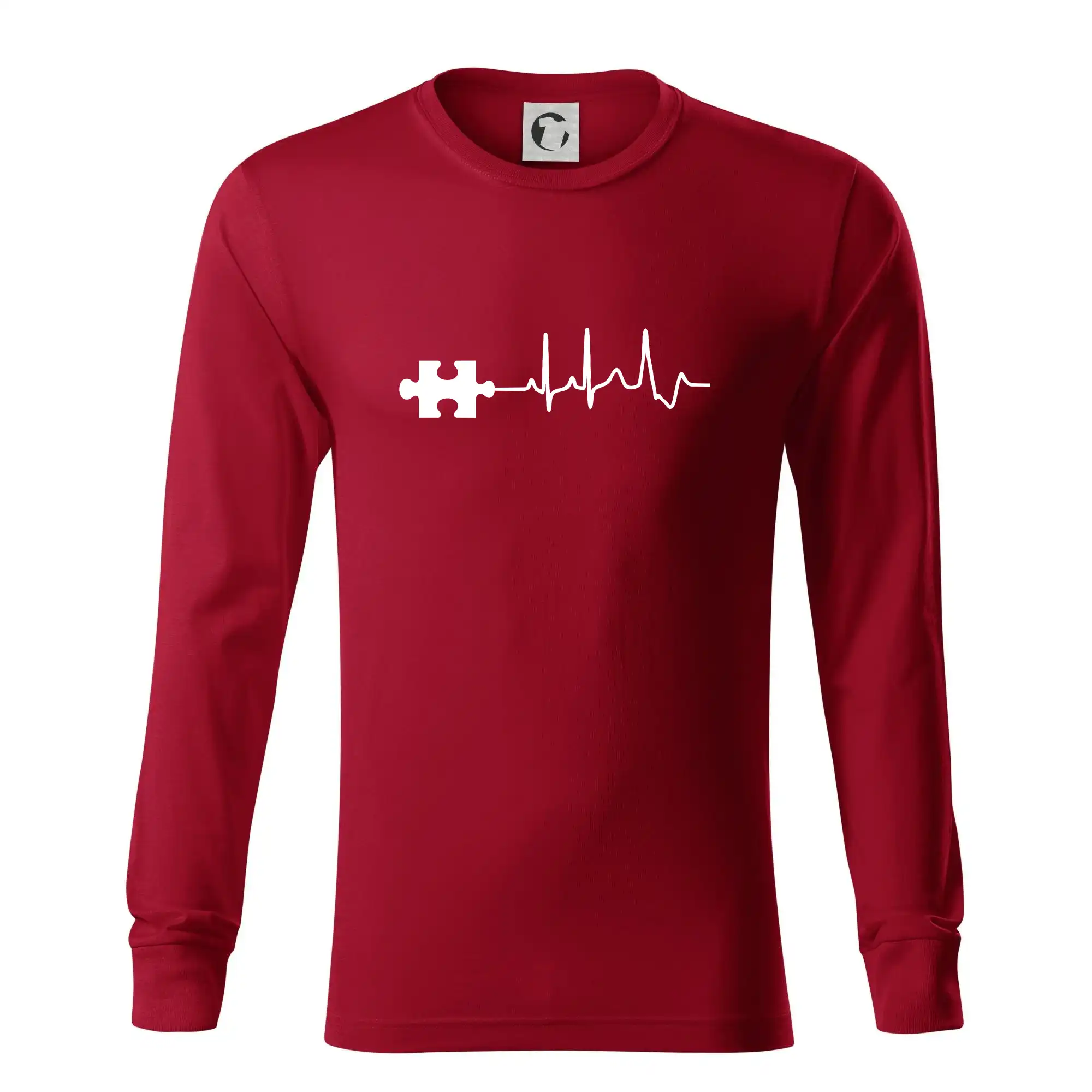Tričká pre zamilovaných - EKG puzzle rozpojené - Tričko s dlhým rukávom LS R05