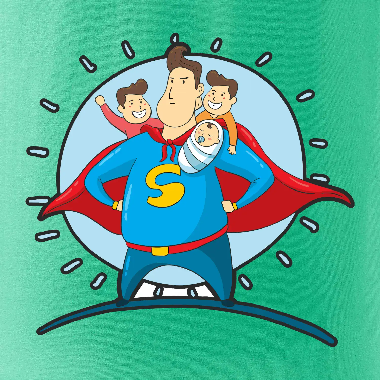 Táta superman - kluk, kluk a dítě