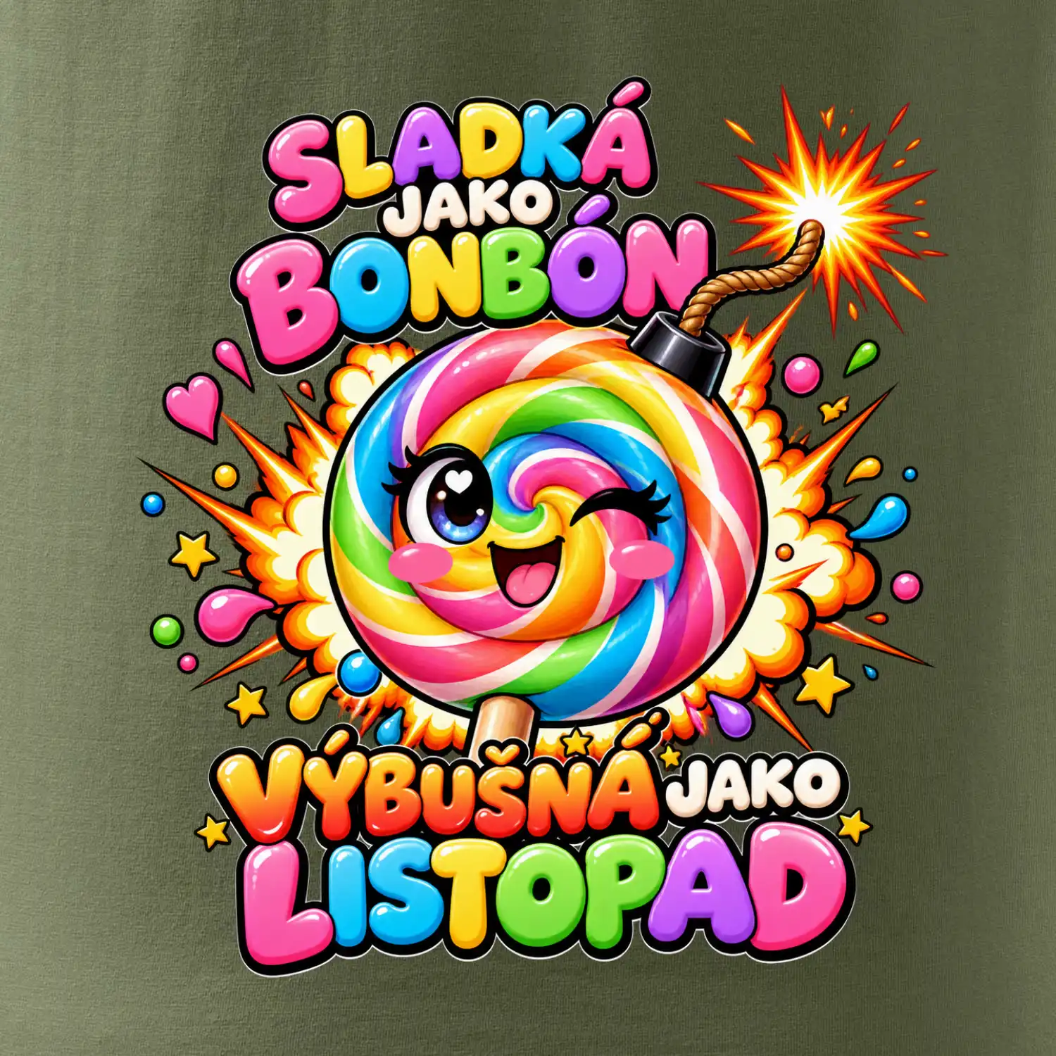 Sladké duhové lízátko s výbušnou náladou
