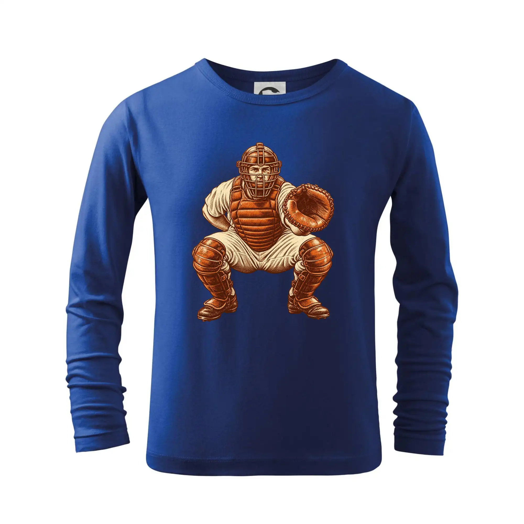 Baseballový catcher retro rytina