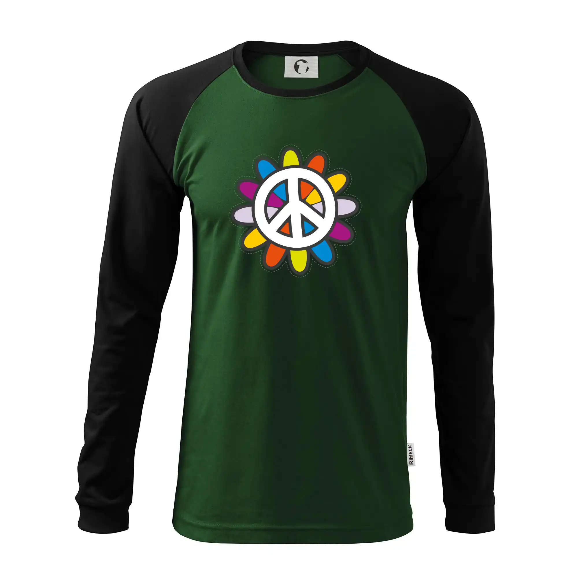 Peace symbol s kreslenou květinou