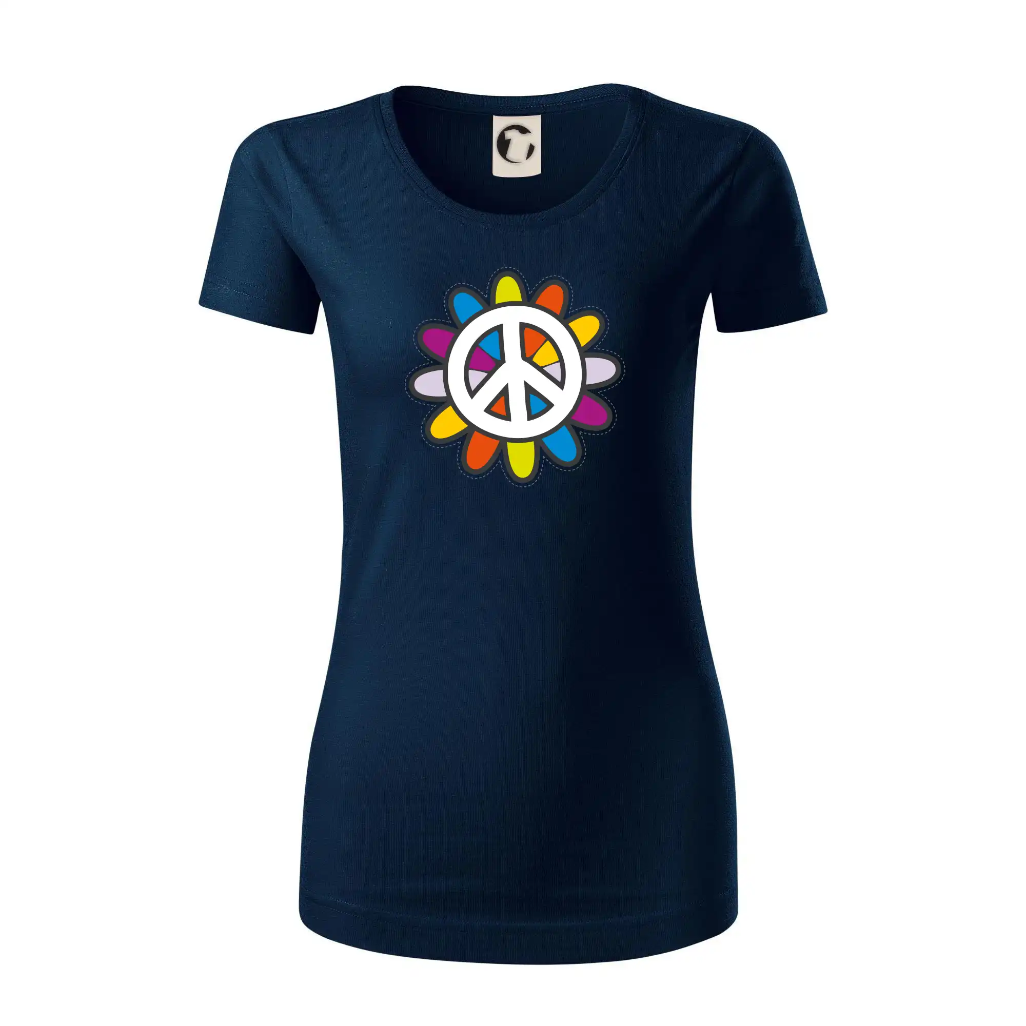 Peace symbol s kreslenou květinou