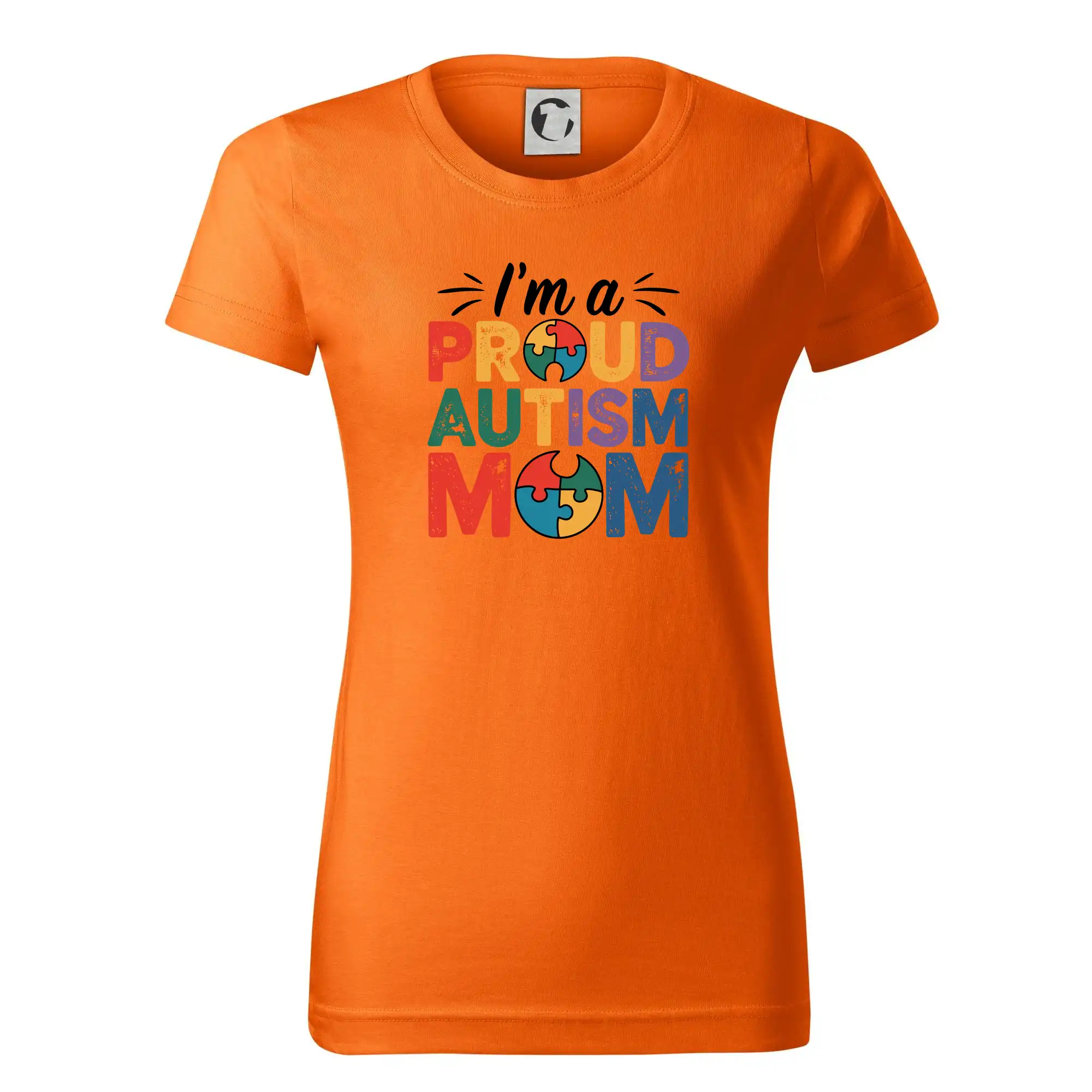 Tričká s motívom autizmu & osveta - Im a proud autism mom - Dámske tričko basic - ľahko voľnejšie a dlhšie