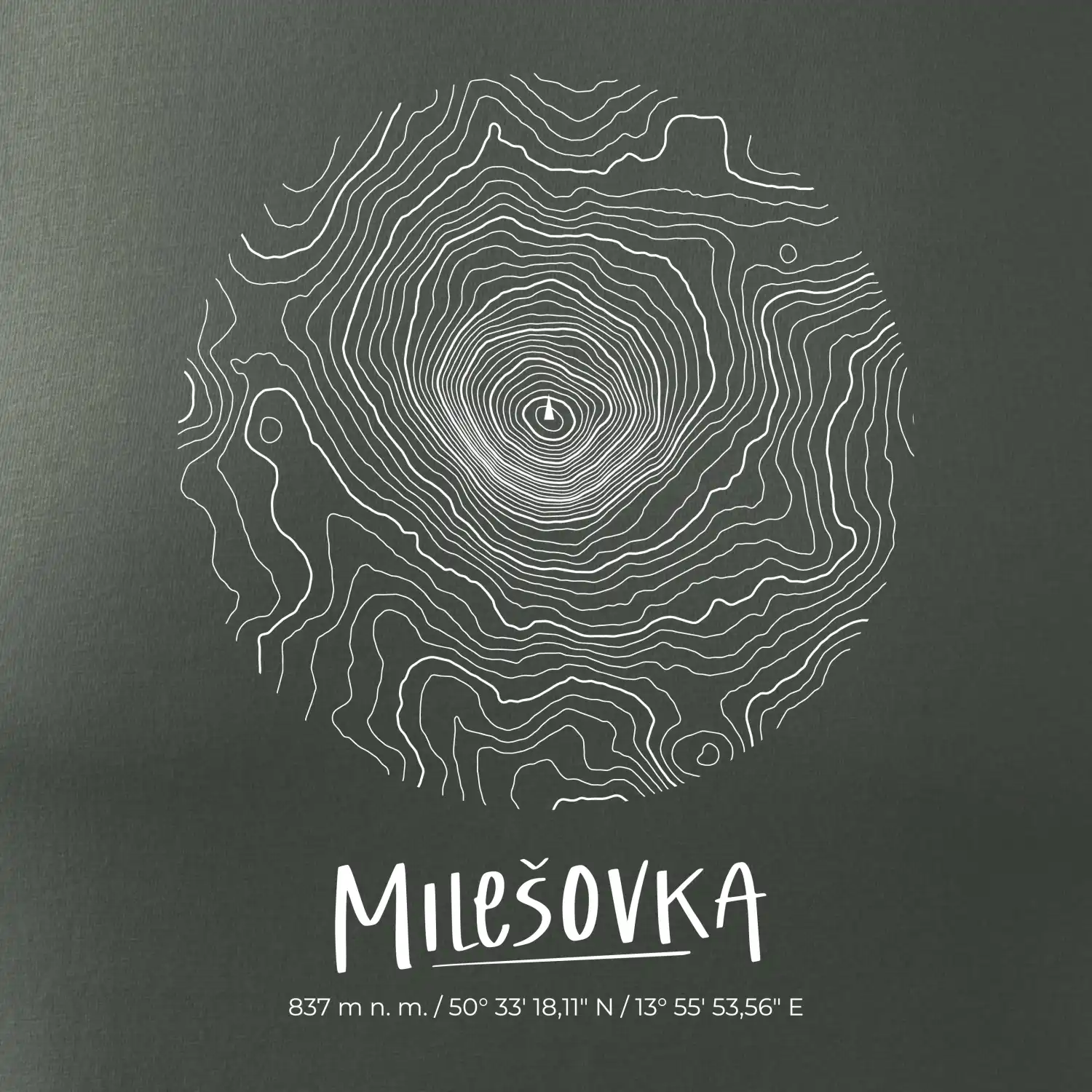 Milešovka - vrstevnice v kruhu