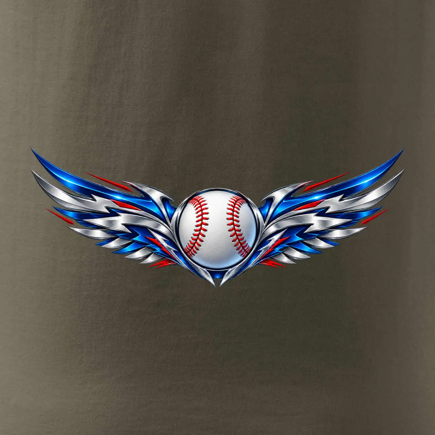 Baseballový míček s kovovými křídly