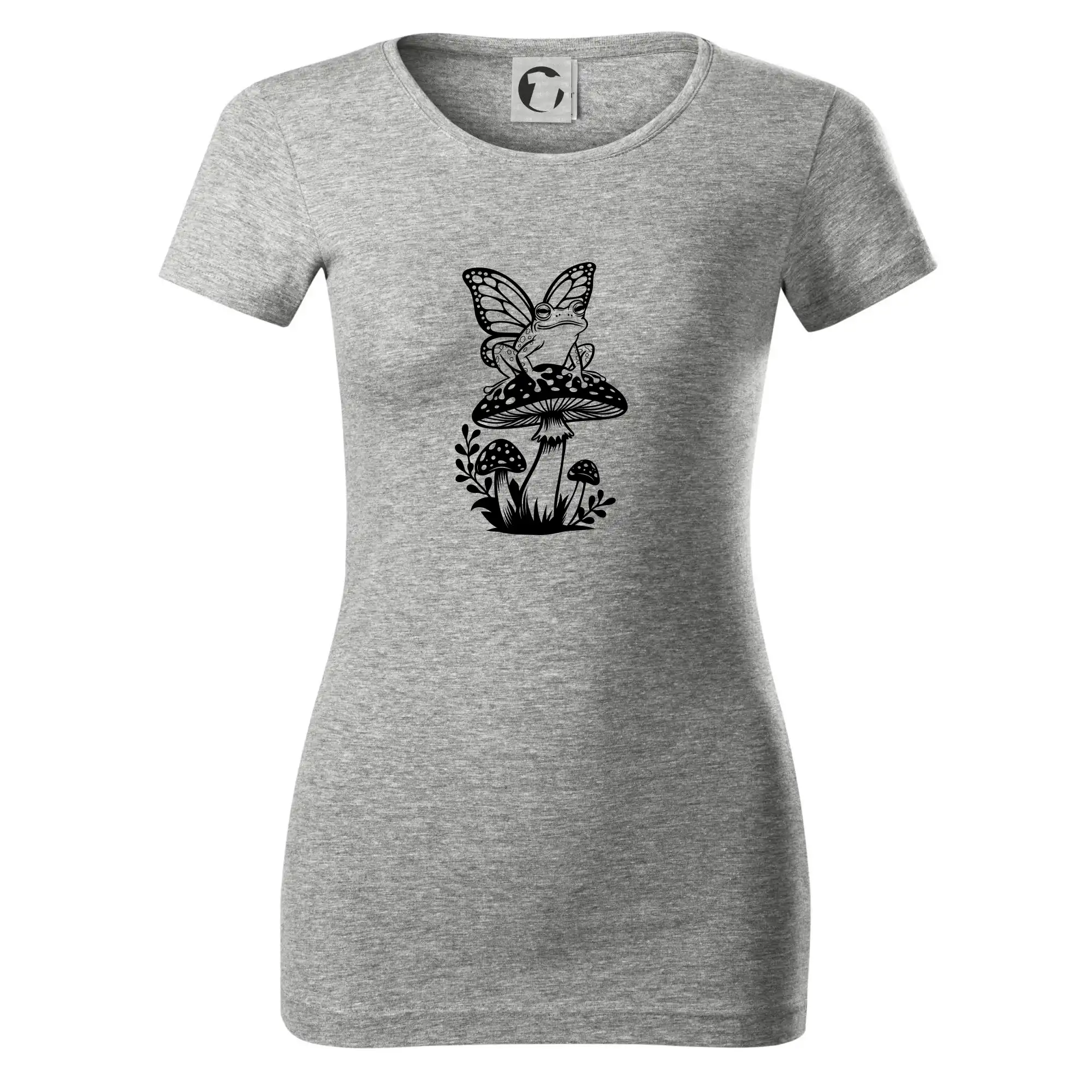 Goblincore černá houba se žábou