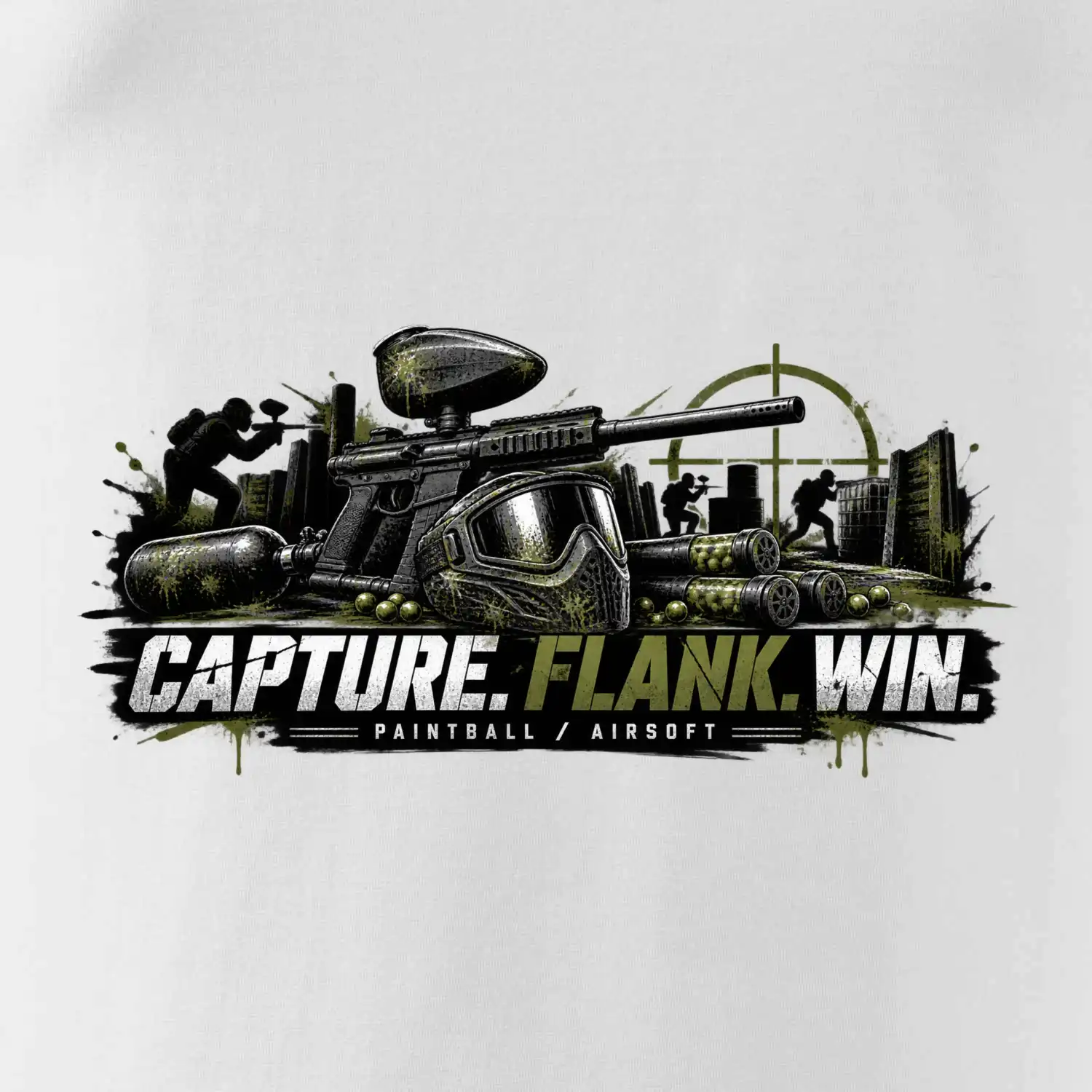 Taktika capture flank win paintball