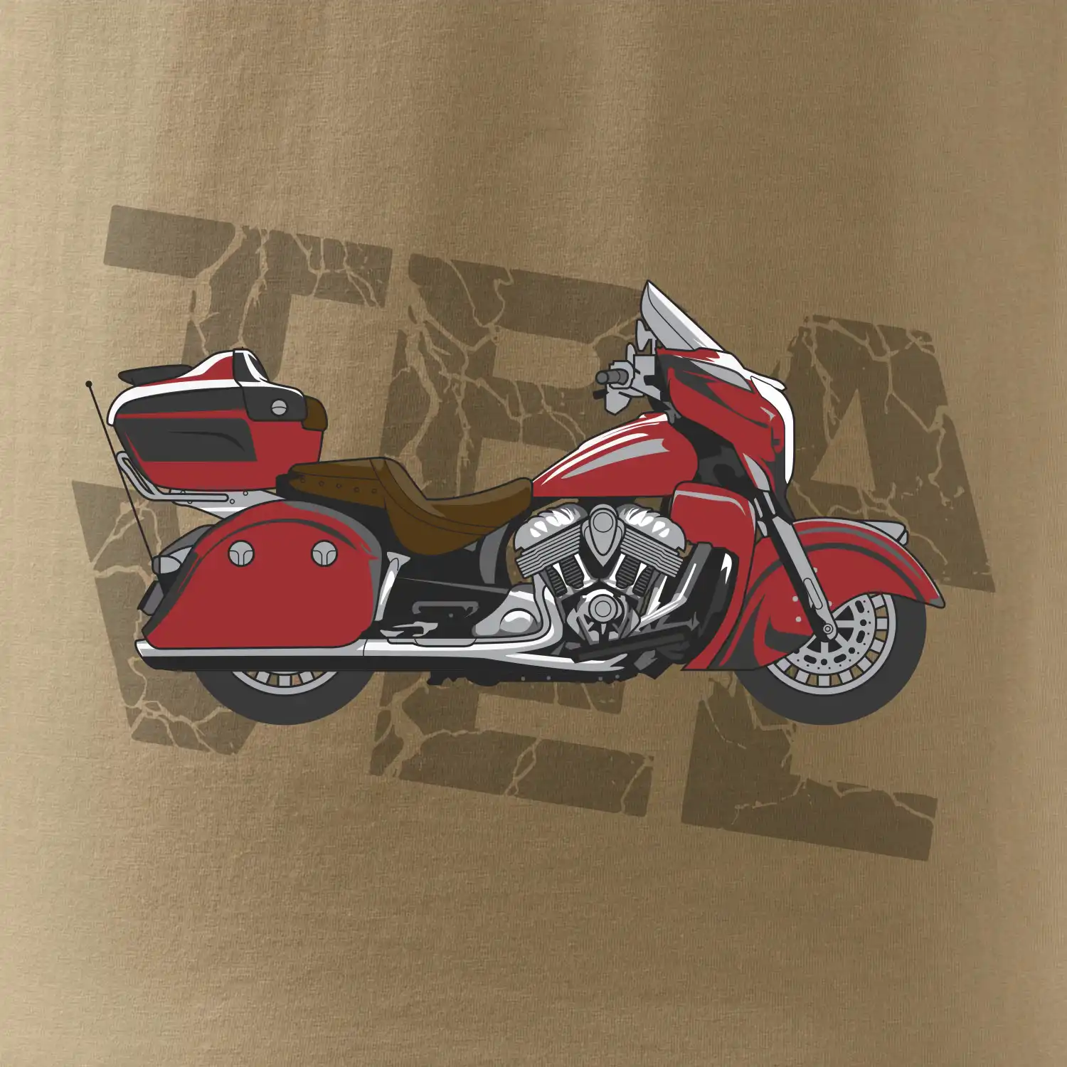 Cestovní motorka Amerika červená