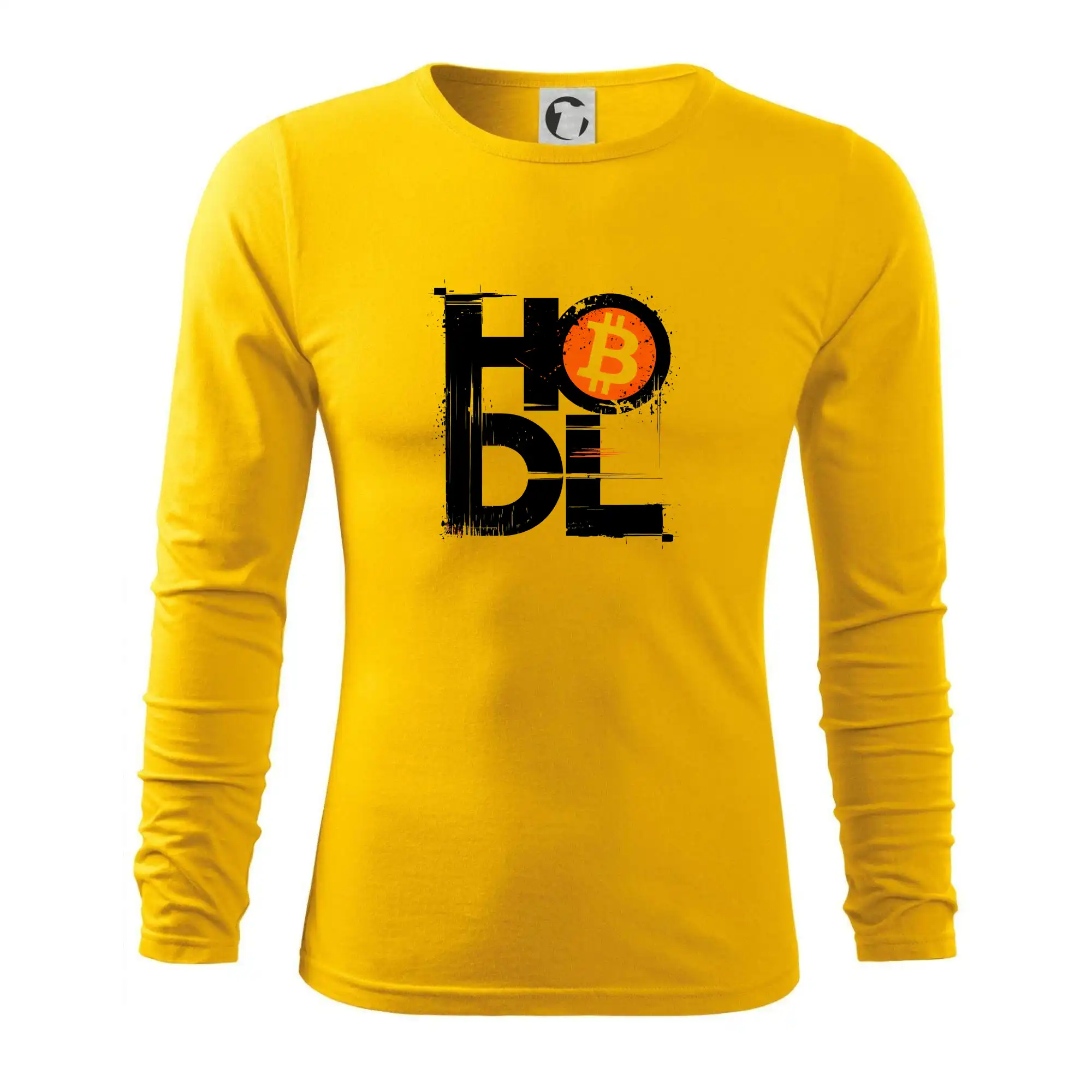 Hodl velký nápis a logo BTC