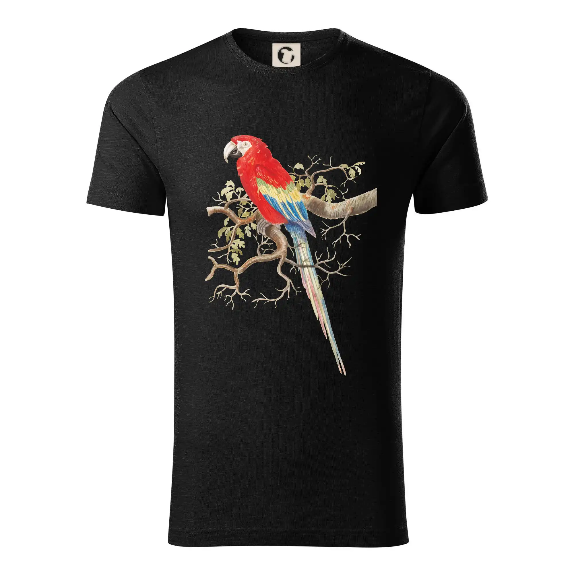 Papoušek na listnatém stromě