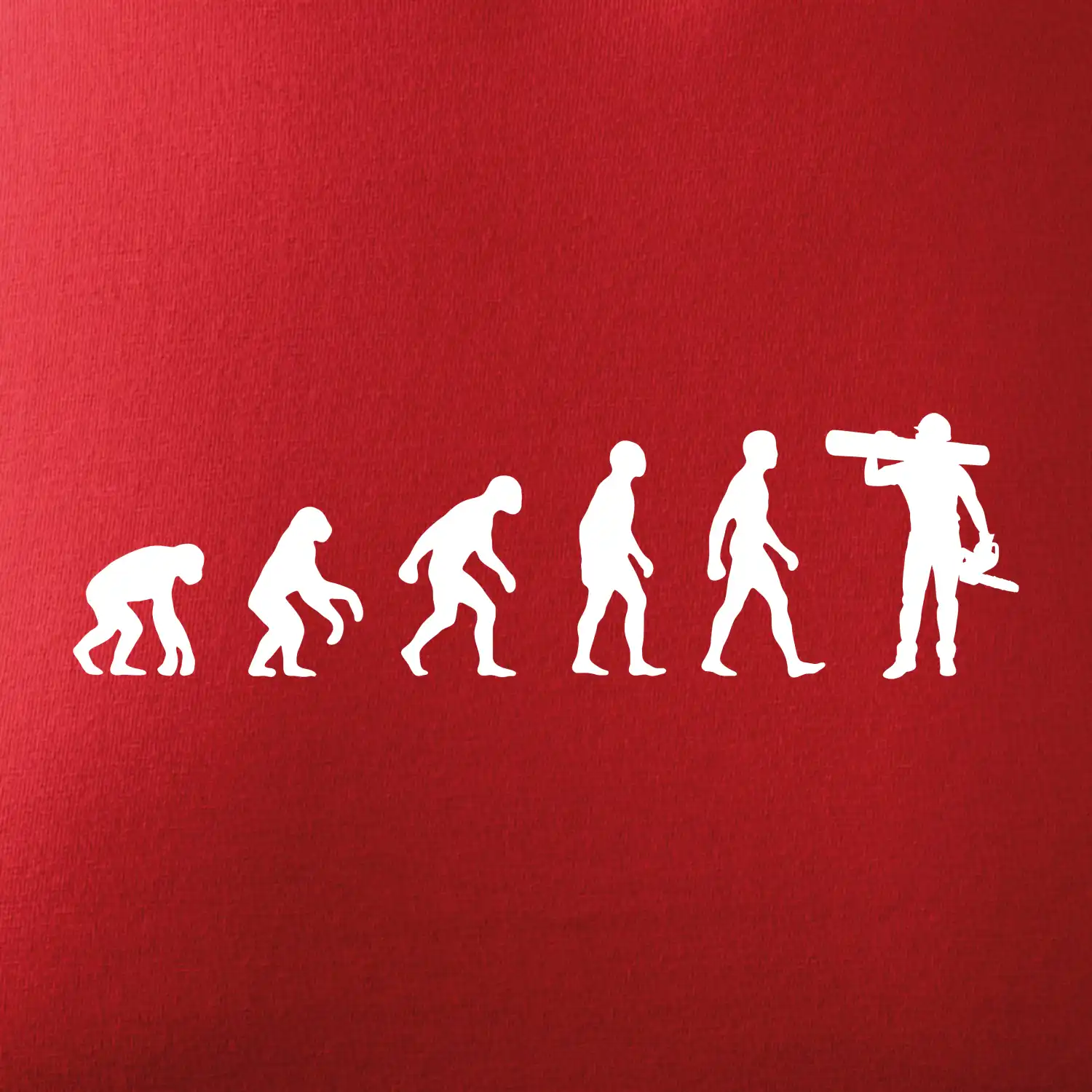 Evoluce dřevorubec - pila a kmen