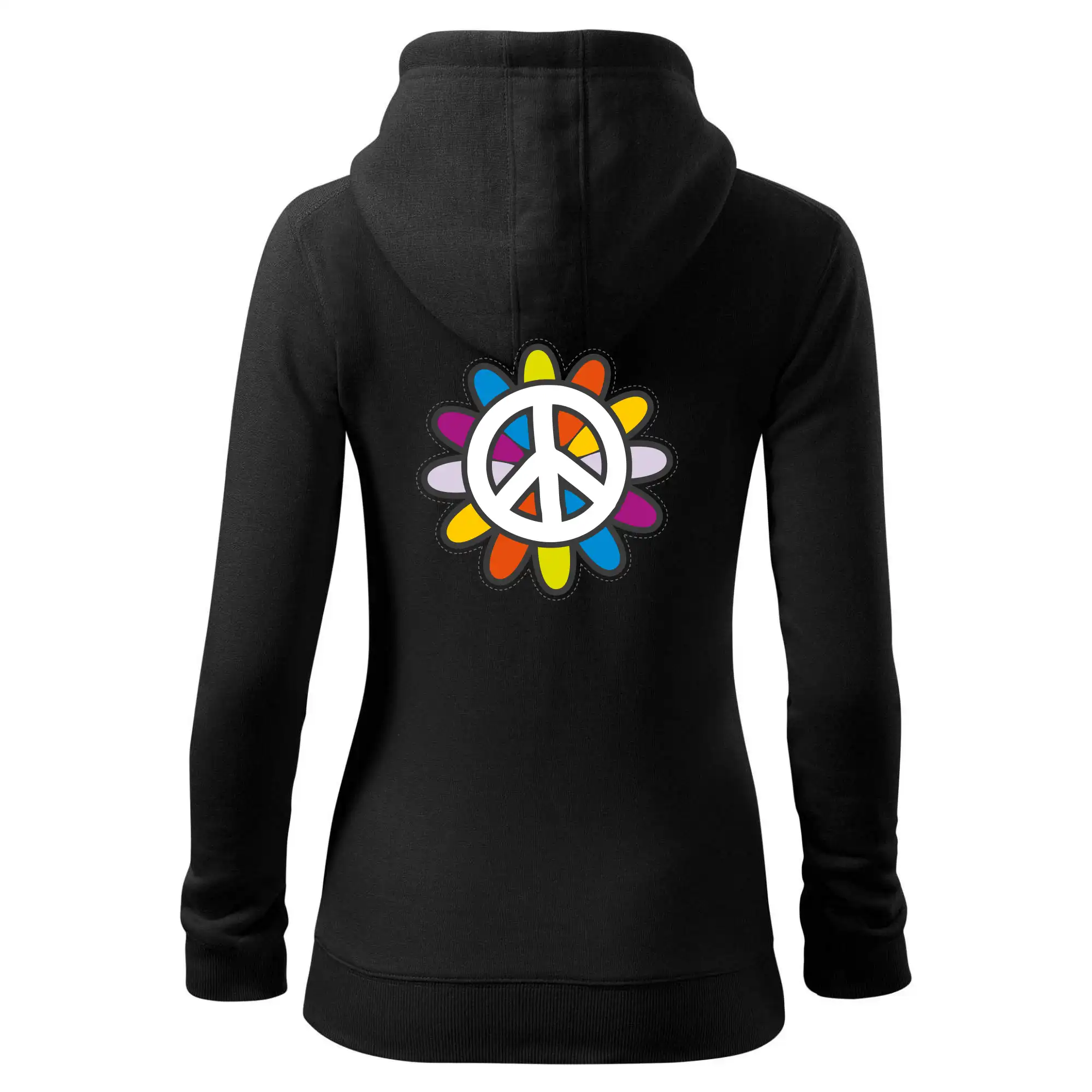 Peace symbol s kreslenou květinou