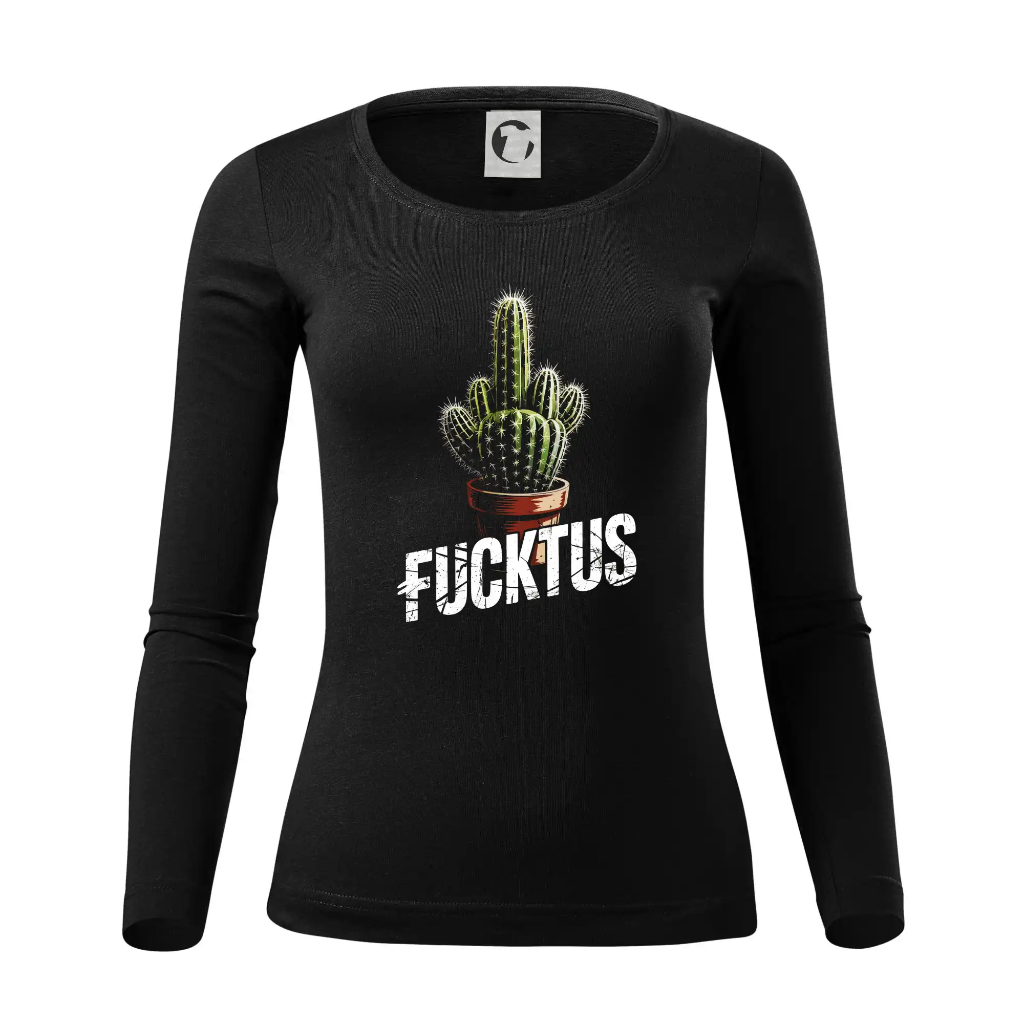 Tričká na párty - Fucktus - Dámske tričko FIT-T LS - zužené