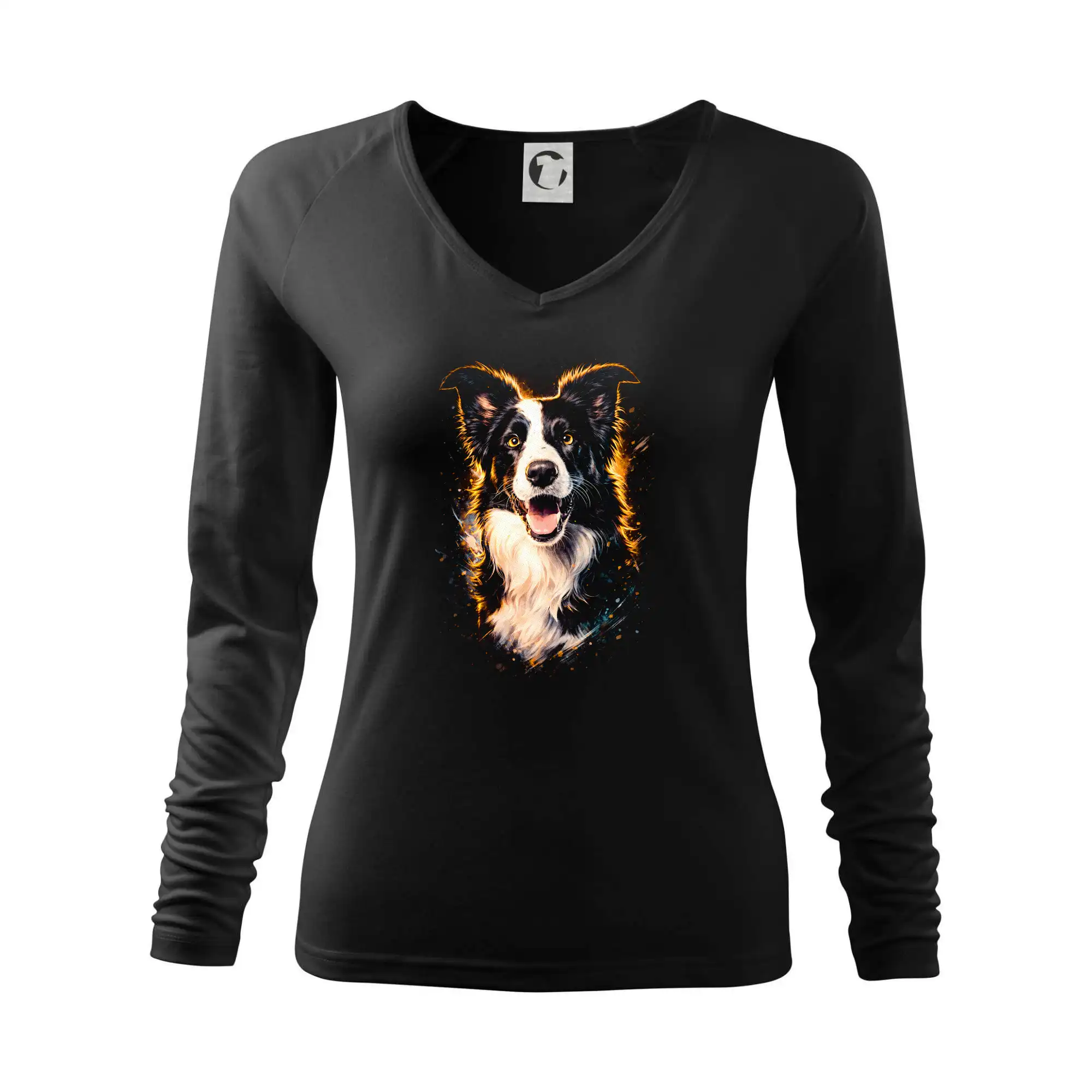 Border kólia na tričku - Obrázok poltón Border Kólia - Tričko dámske Elegance