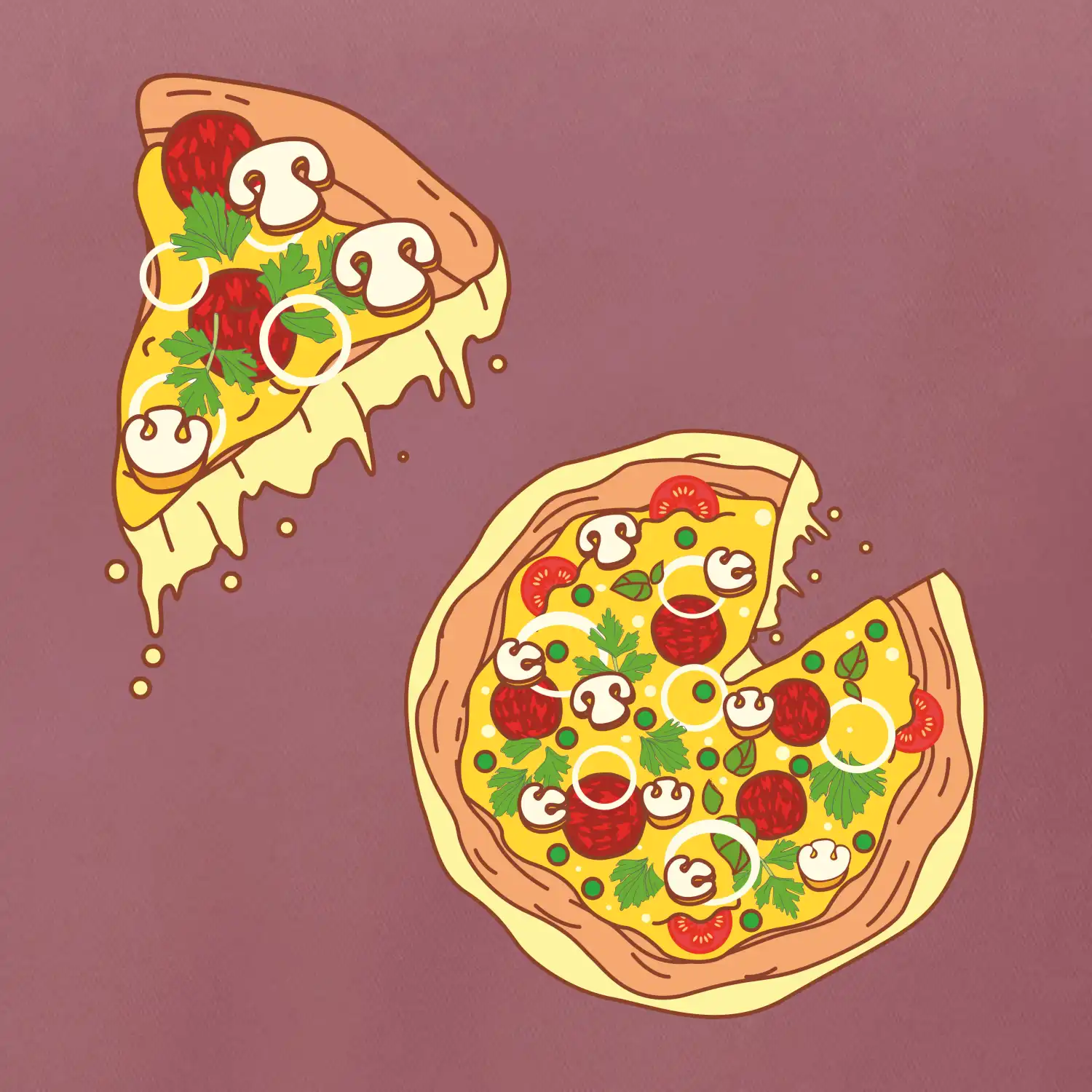 Pizza + Pizza kousek