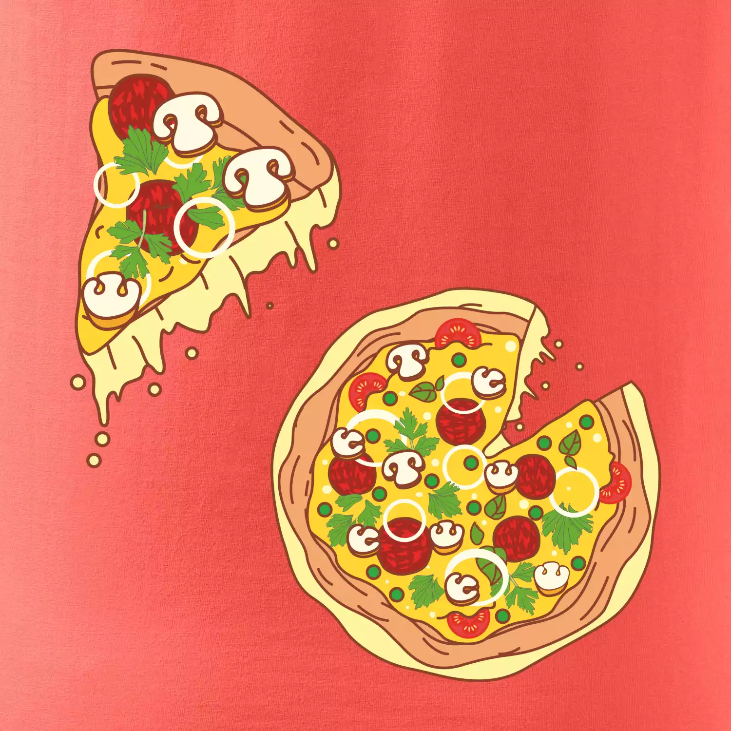 Pizza + Pizza kousek