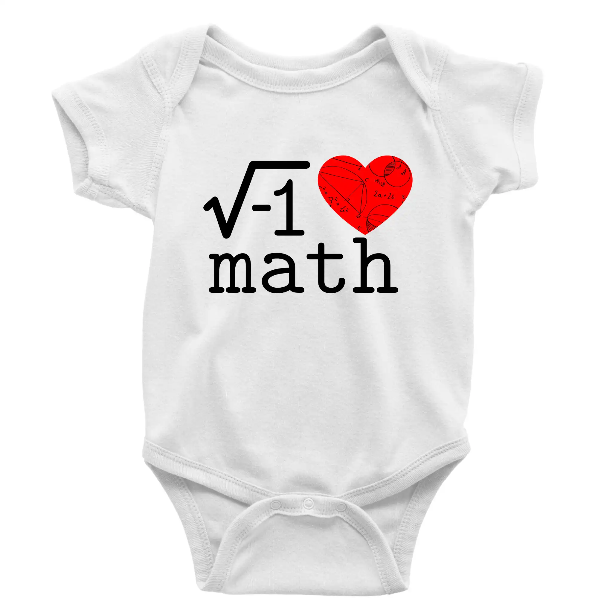 Vtipné tričká pre matematiky - I love math - Body dojčenské s krátkym rukávom
