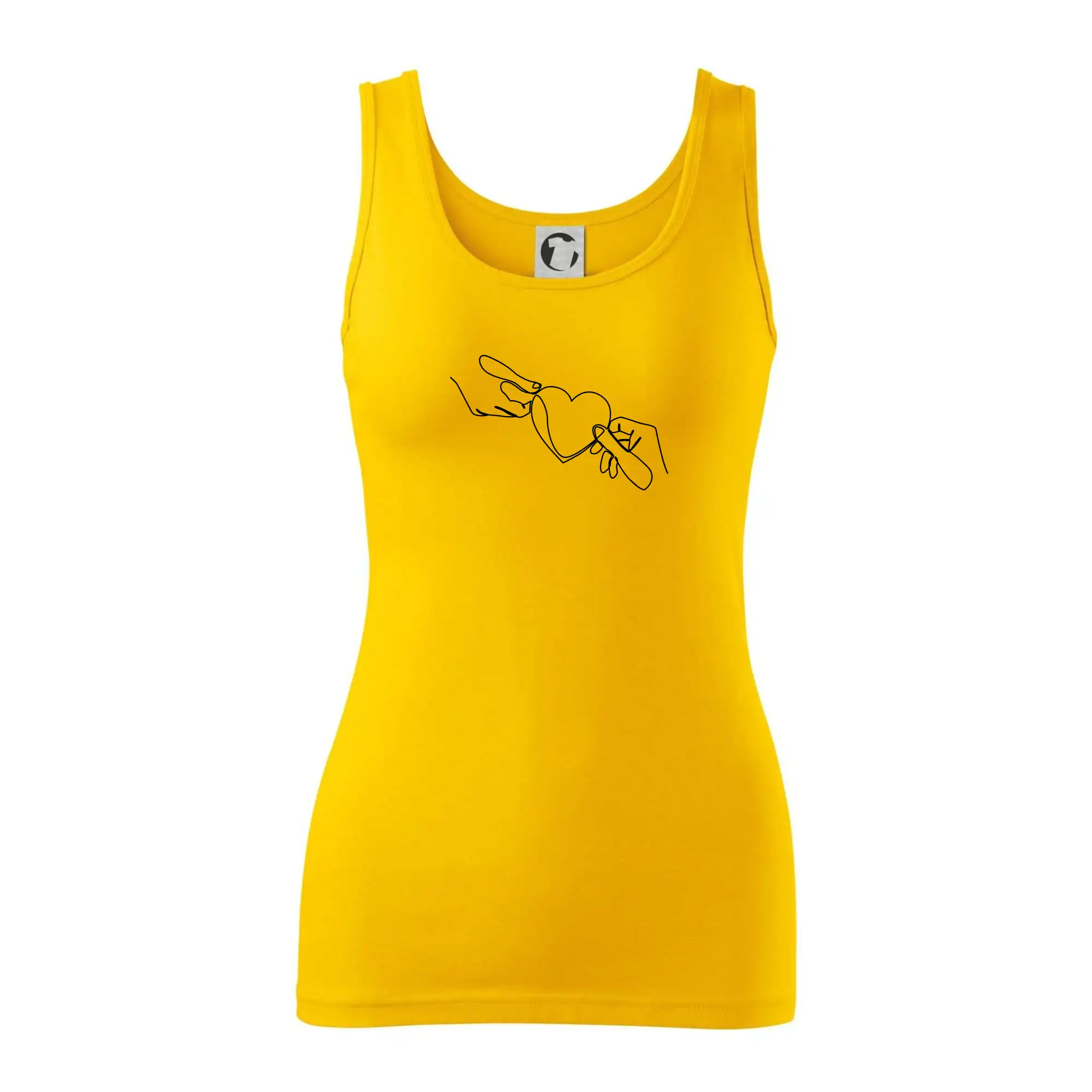 Tričká a mikiny s obrázkami jedným ťahom - Dve ruky a srdce jedným ťahom - Dámske tielko