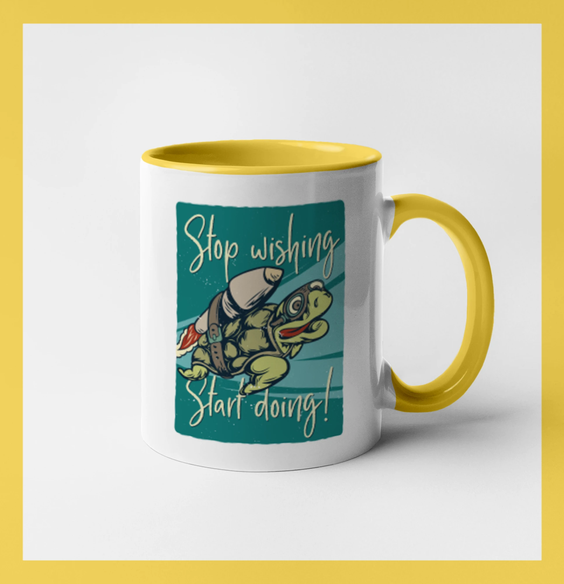 Vesmirne tričká - Stop wishing start doing korytnačka - Hrnček 