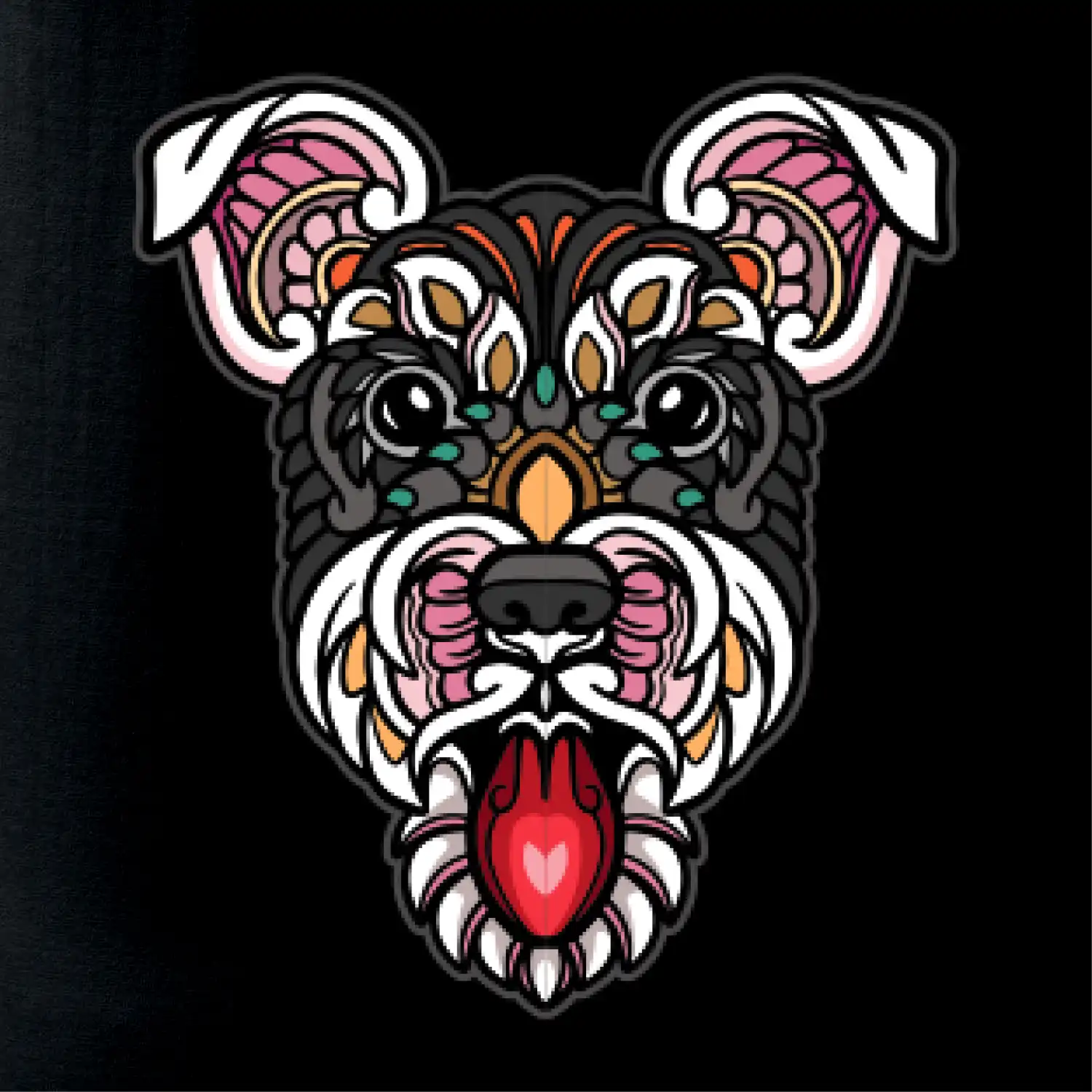 Knírač hlava barevná