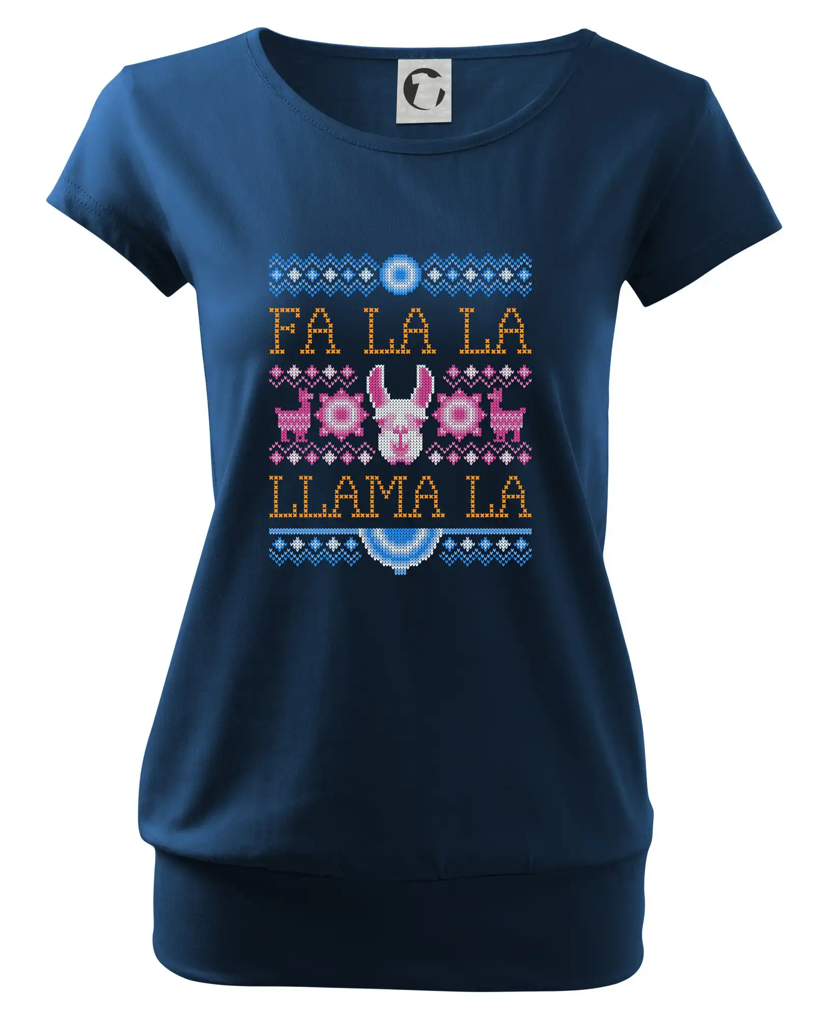 Vianočné tričká - Fa la la LAMA la - Voľné tričko city