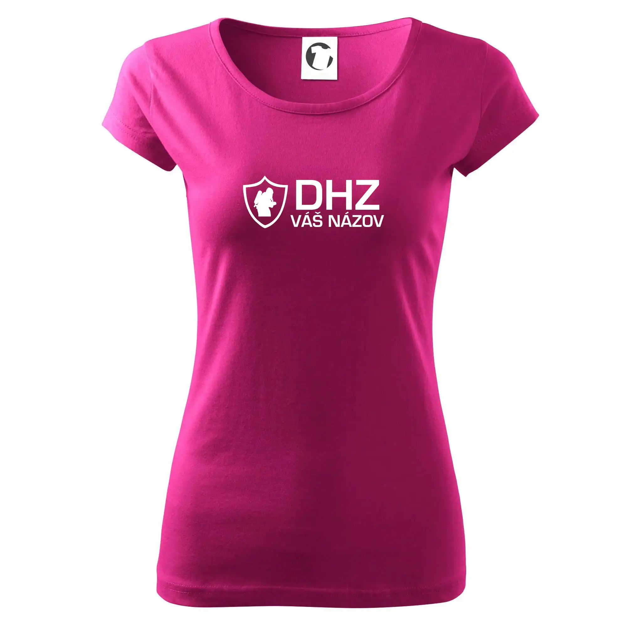 Originálne tričká pre hasičov - DHZ emblem - vlastný nápis - Dámske tričko Pure