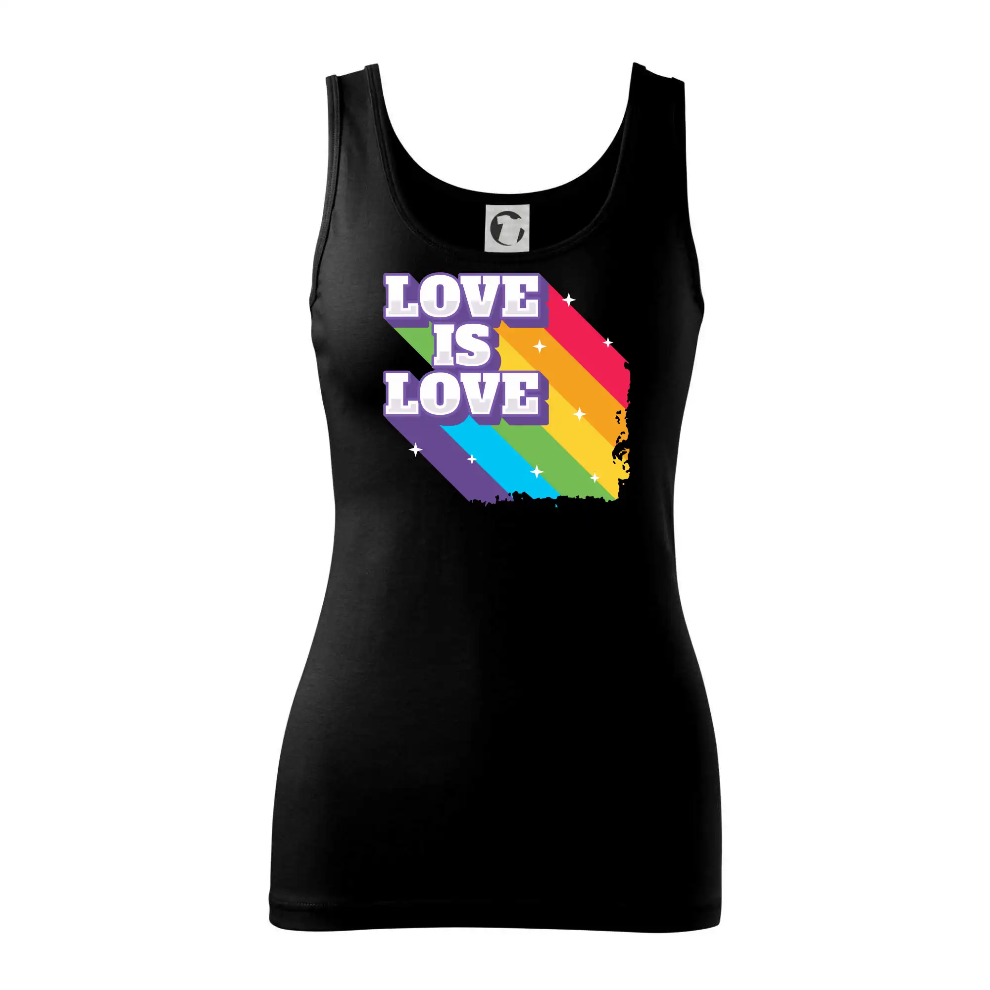 Tričká pre LGBT a Queer komunitu - Love is love dúha - Dámske tielko