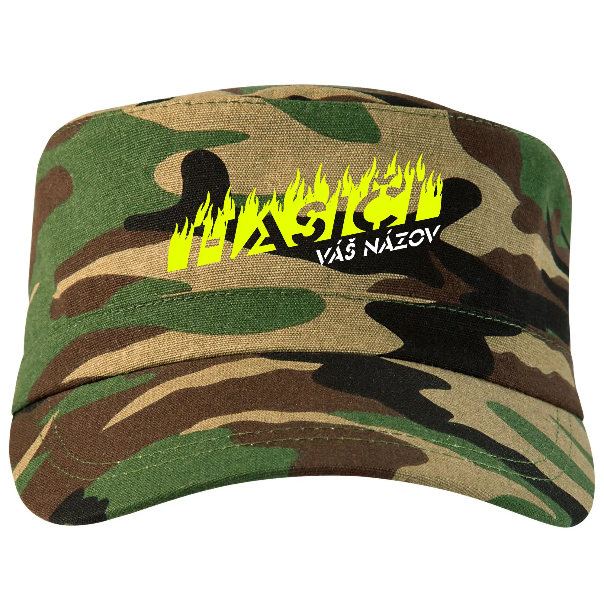 Originálne tričká pre hasičov - Hasiči - oheň - Váš názov - Šiltovka CAMO