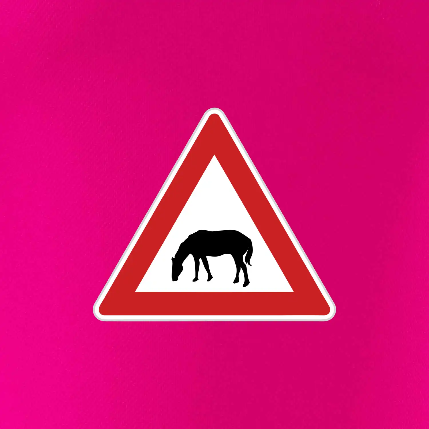 Dopravní značka - Pozor pasoucí se kůň